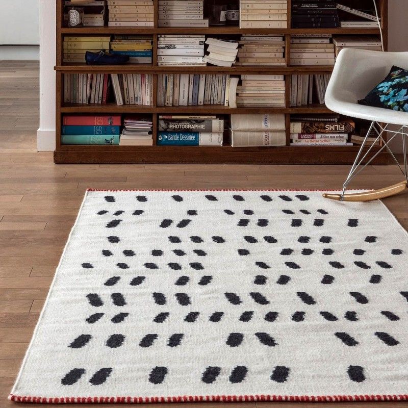 tapis laine contemporain kilim dashed