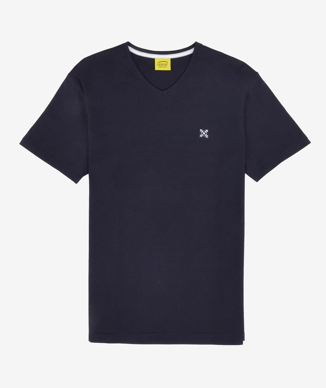 Tee shirt uni col V 4flo brodé poitrine TIVE, OXBOW