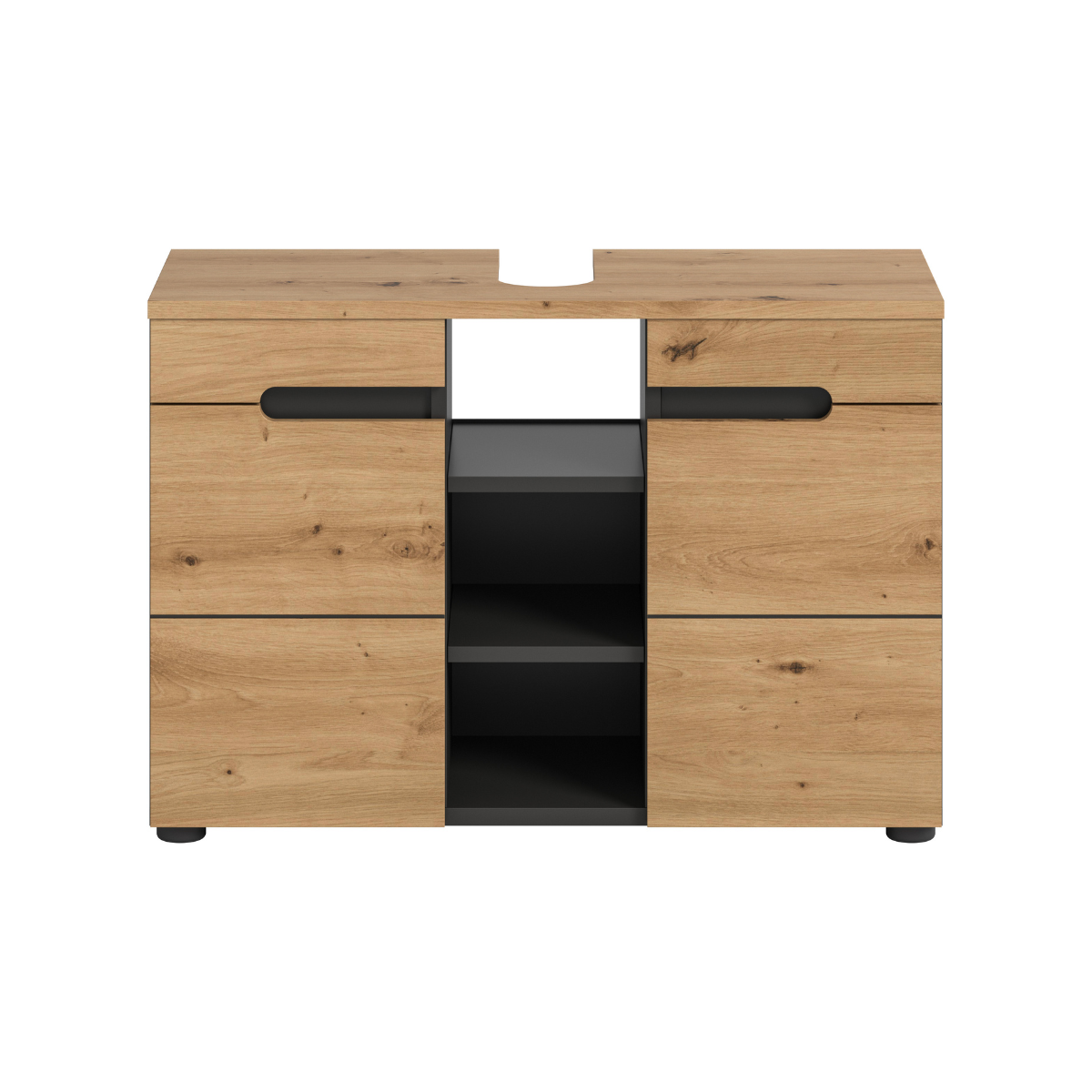 Meuble sous lavabo 2 portes 3 niches ENO, CALICOSY