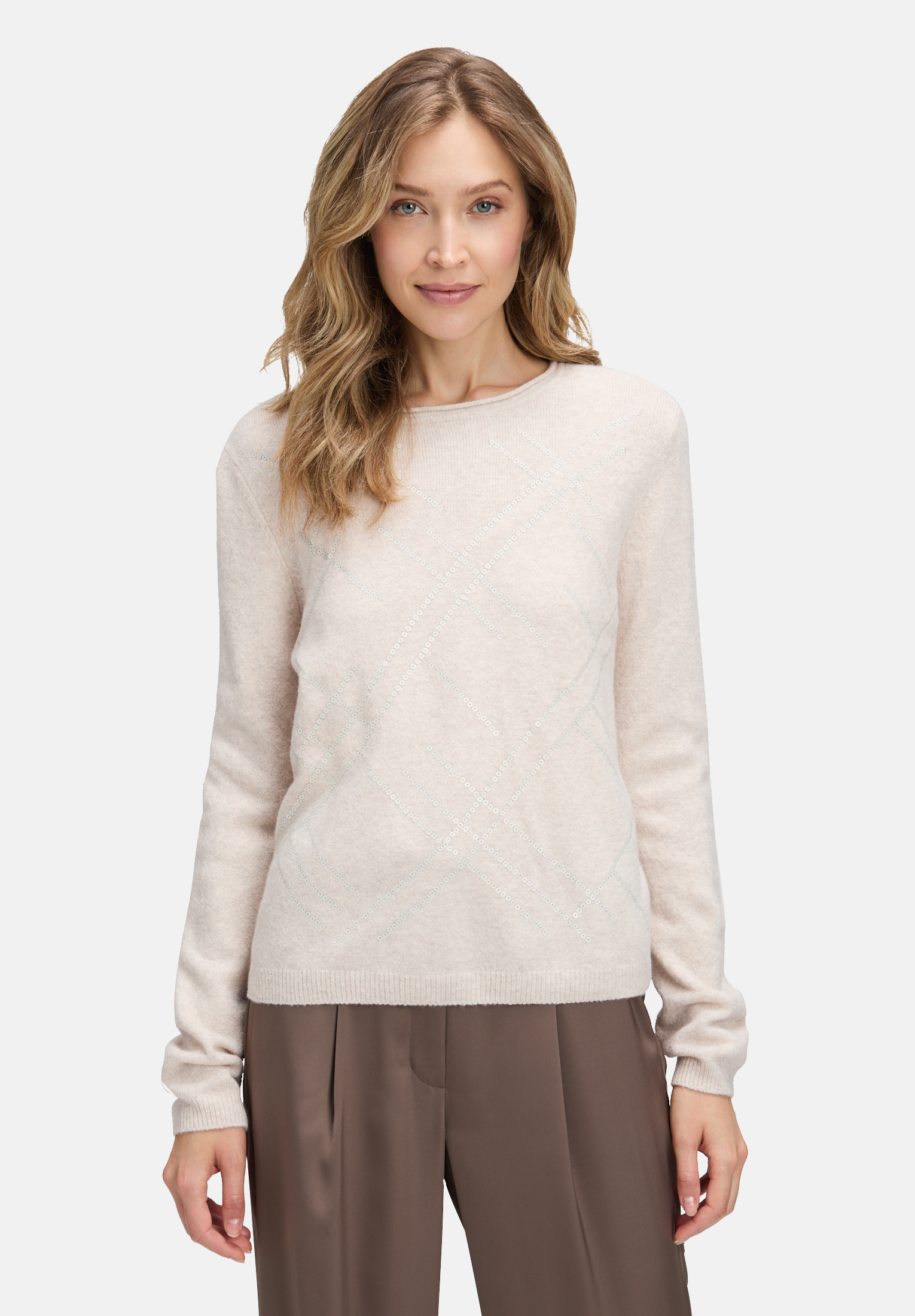 Pull-over en fine maille à application, BETTY BARCLAY