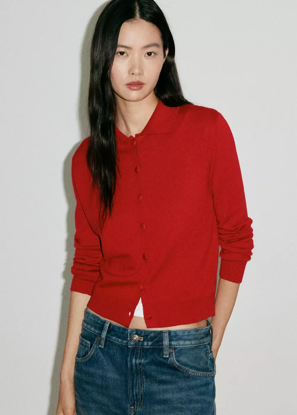 Cardigan bouton col revers, MANGO