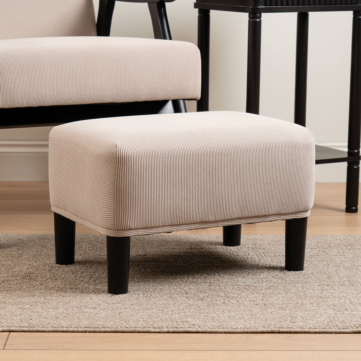 Mid Century Corduroy Footstool, SO'HOME