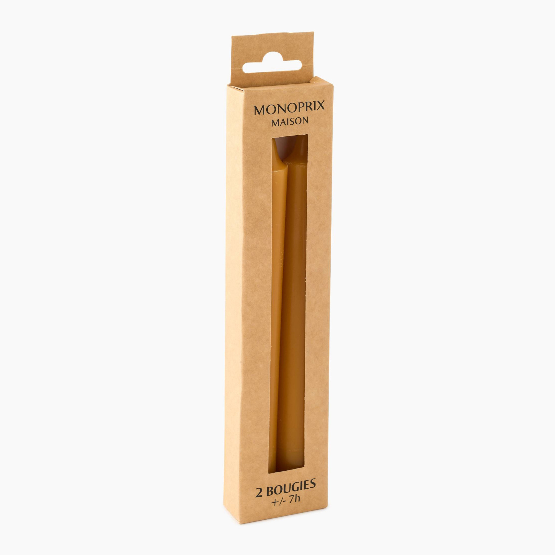 Lot de 2 bougies droites, 2,1x20cm, MONOPRIX