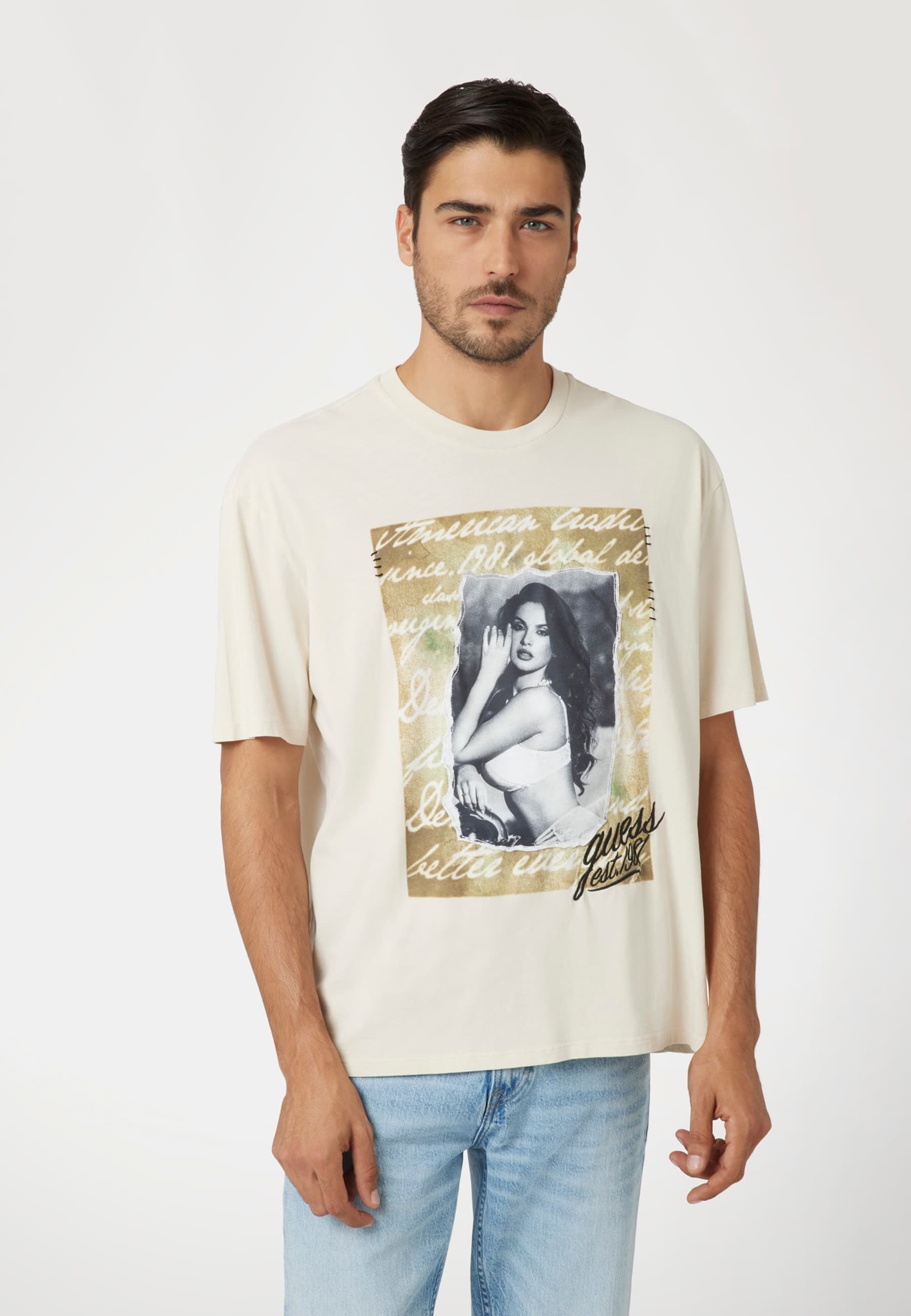 T-Shirt Imprimé Frontal, GUESS
