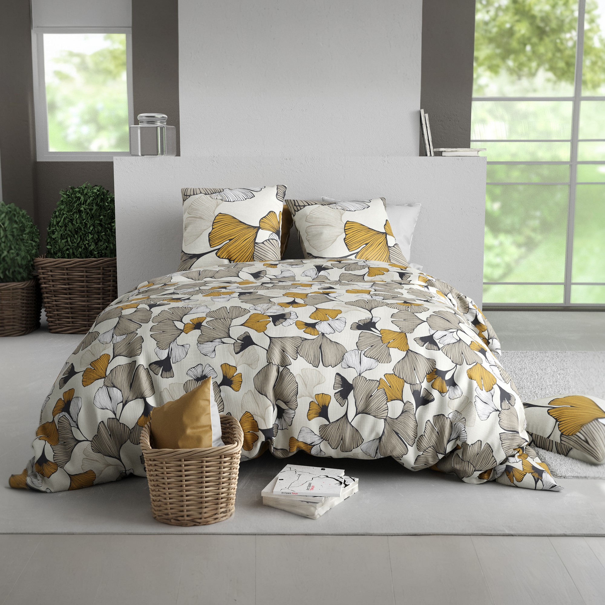 Parure de lit - Housse de couette + taie 100% Coton 57 fils, EDEN