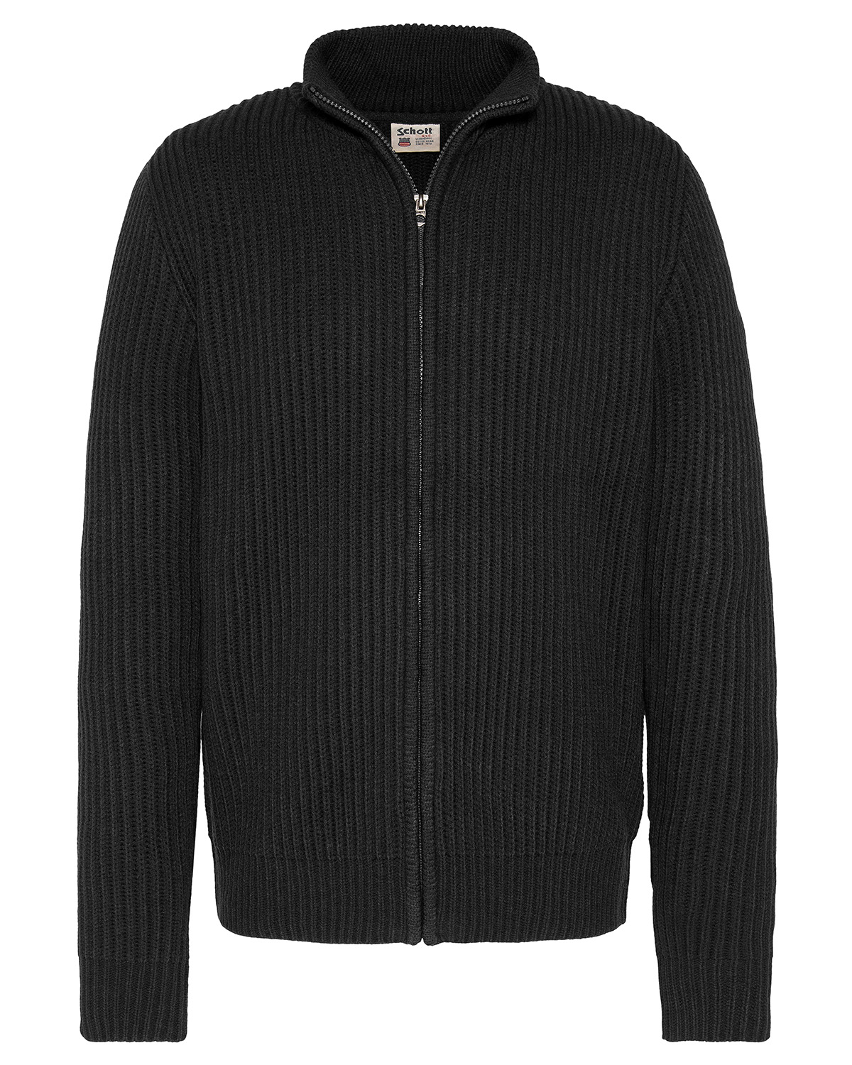 Gilet zippé maille côtelé, SCHOTT