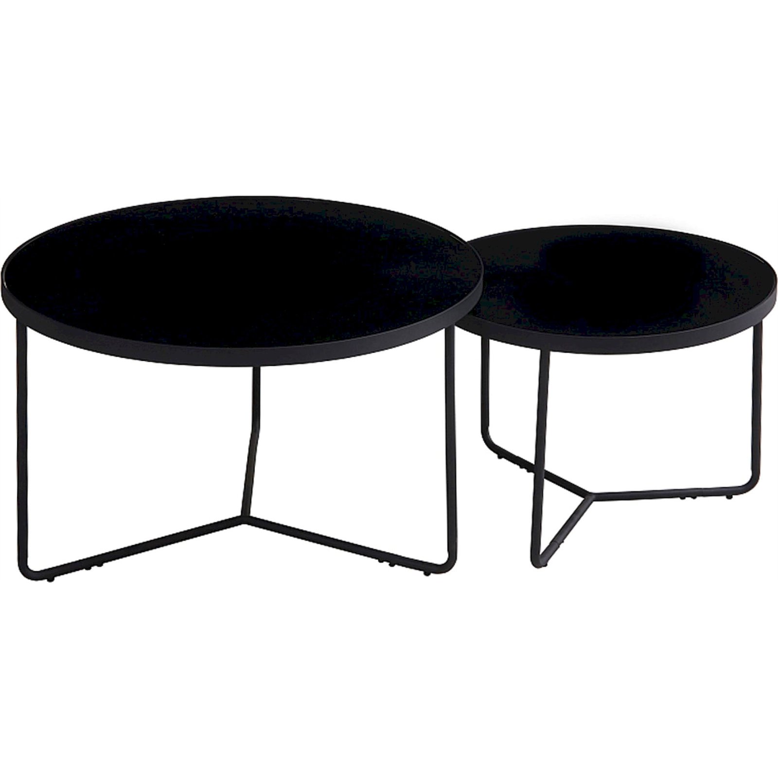 Lot de 2 tables basses rondes en métal, RECOLLECTION