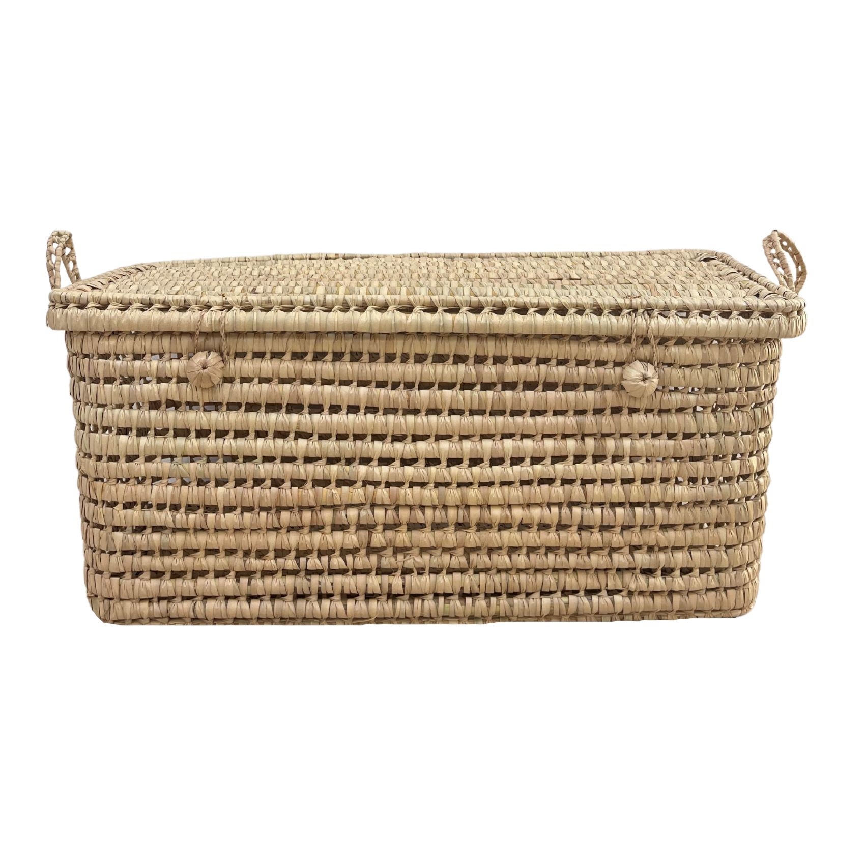 Malle de rangement feuille de palmier L60xl30xH30 cm, HOME MAISON