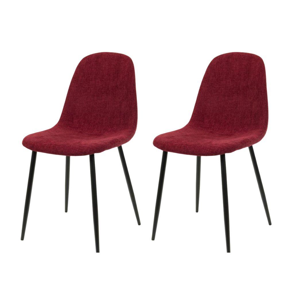 Chaise de salle à manger en tissu et métal Ariane (lot de 2), AMADEUS