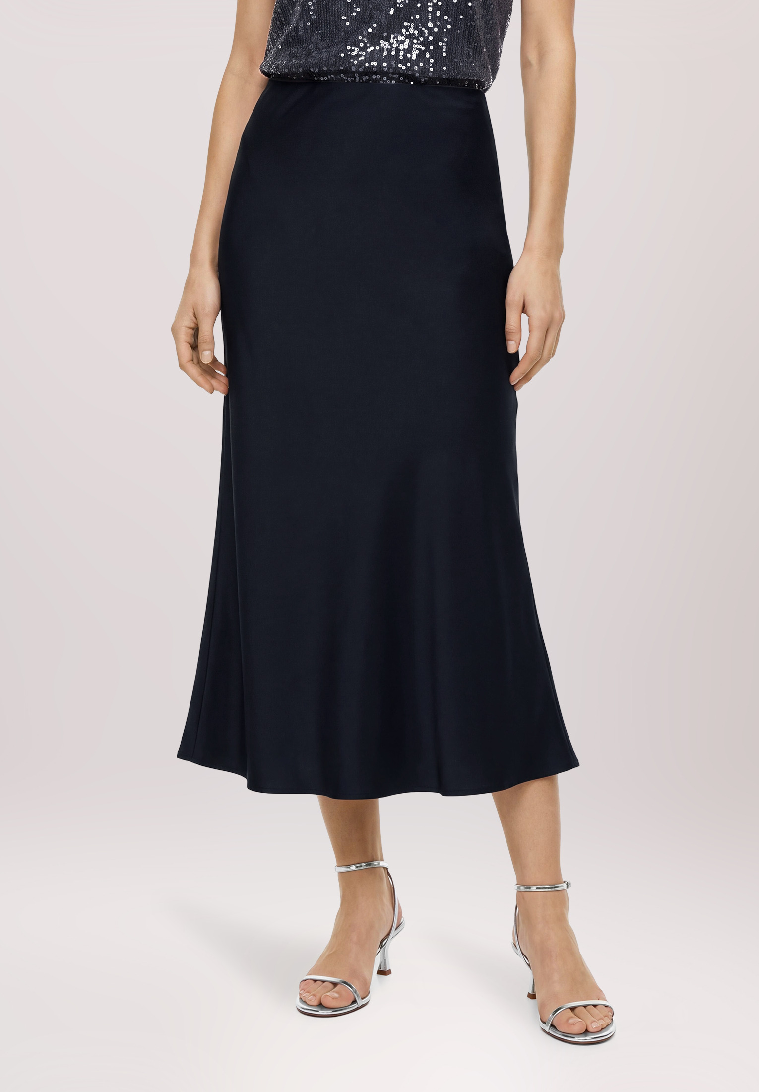 Jupe en satin longueur mollets, VERA MONT