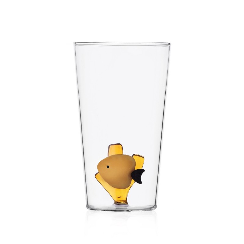 Verre poisson long drink MARINE GARDEN yellow fish, ICHENDORF