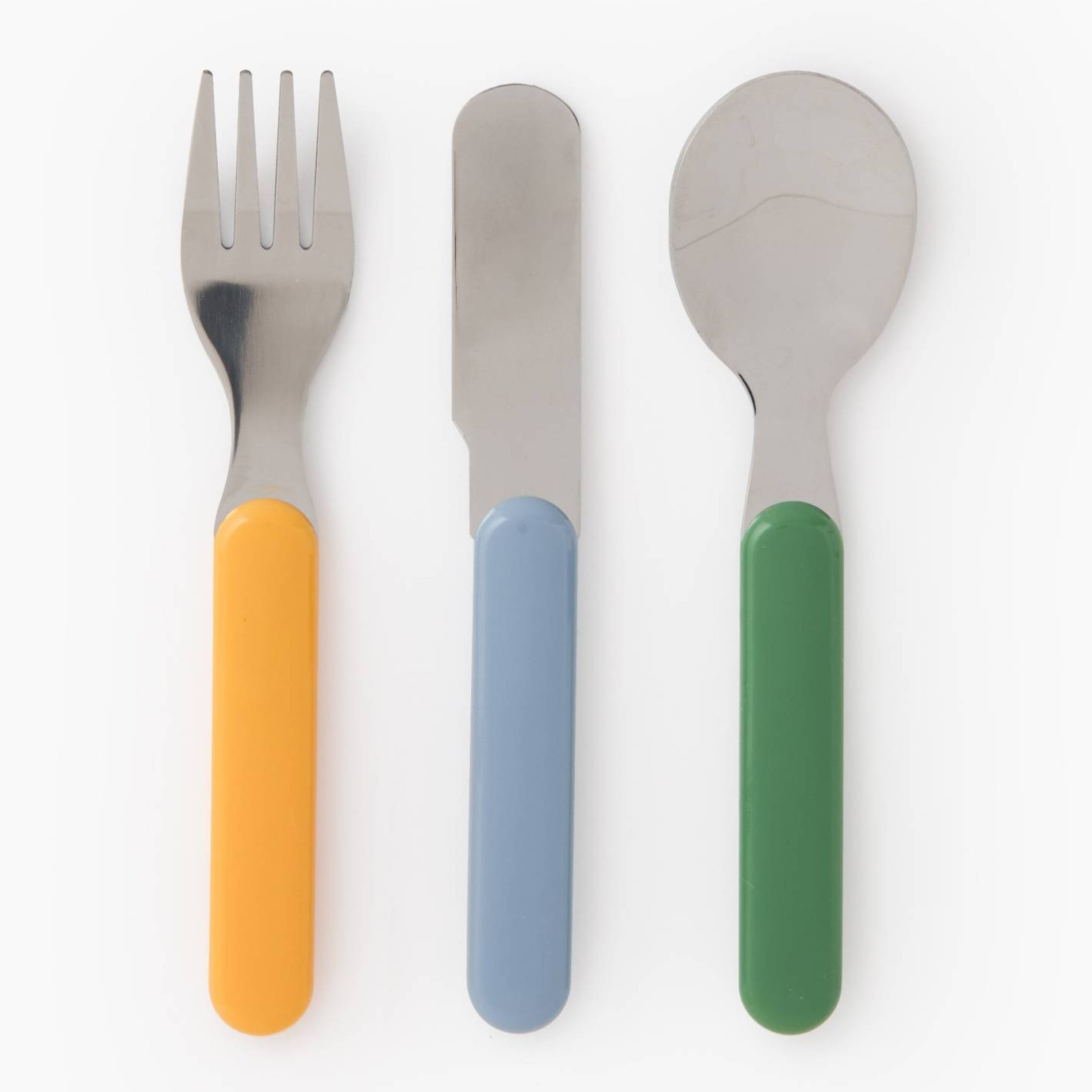 Set de 3 couverts en plastique, 13,7*0,15cm, en pastique et inox, MONOPRIX