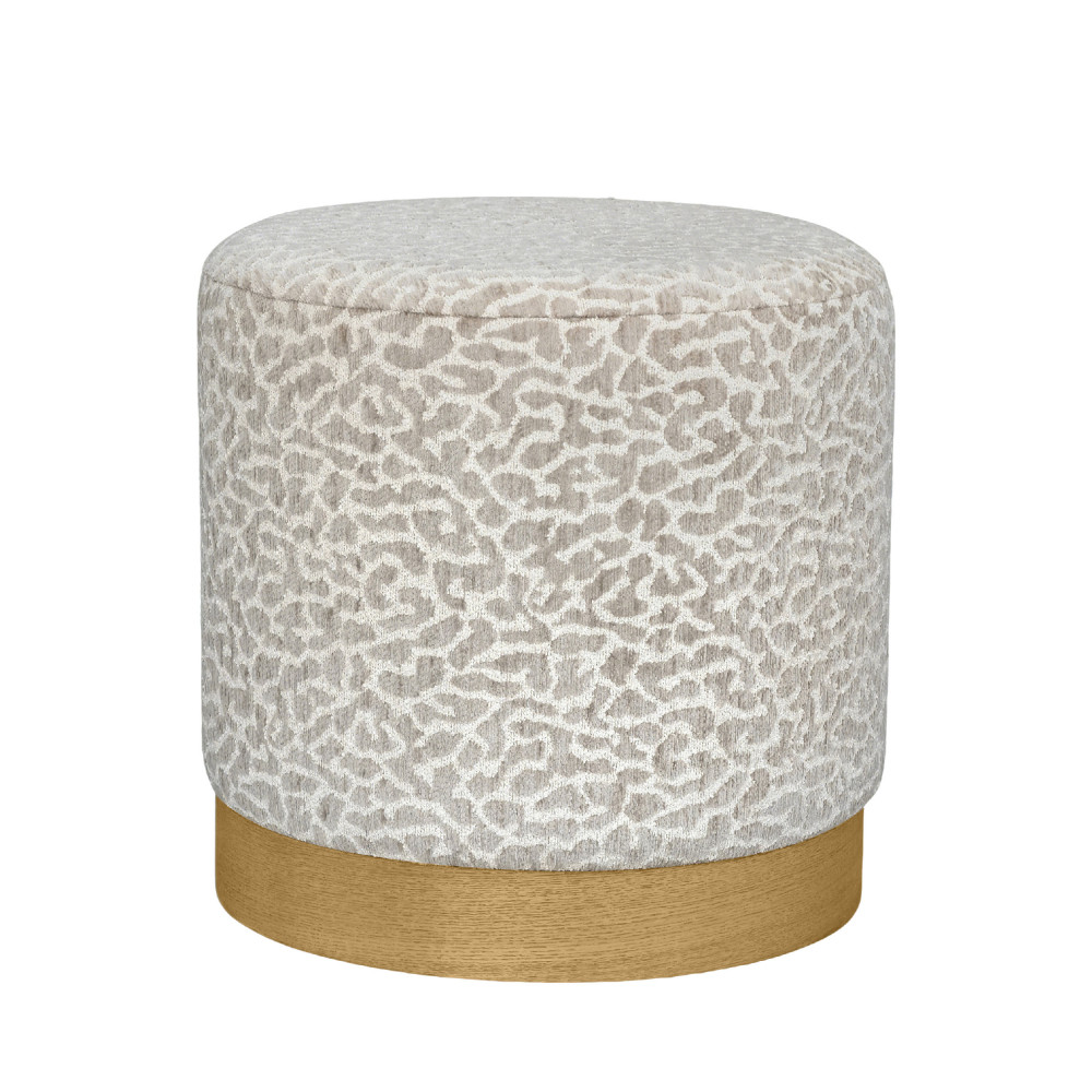 Pouf rond en tissu imprimé léopard 40cm- WILD, DRAWER