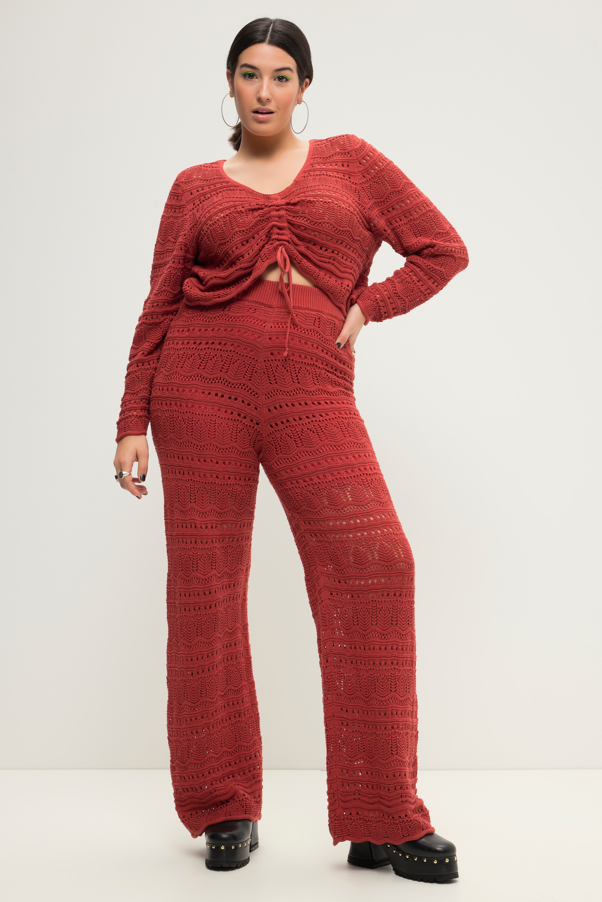 Pantalon en maille ajourée à coupe large, STUDIO UNTOLD