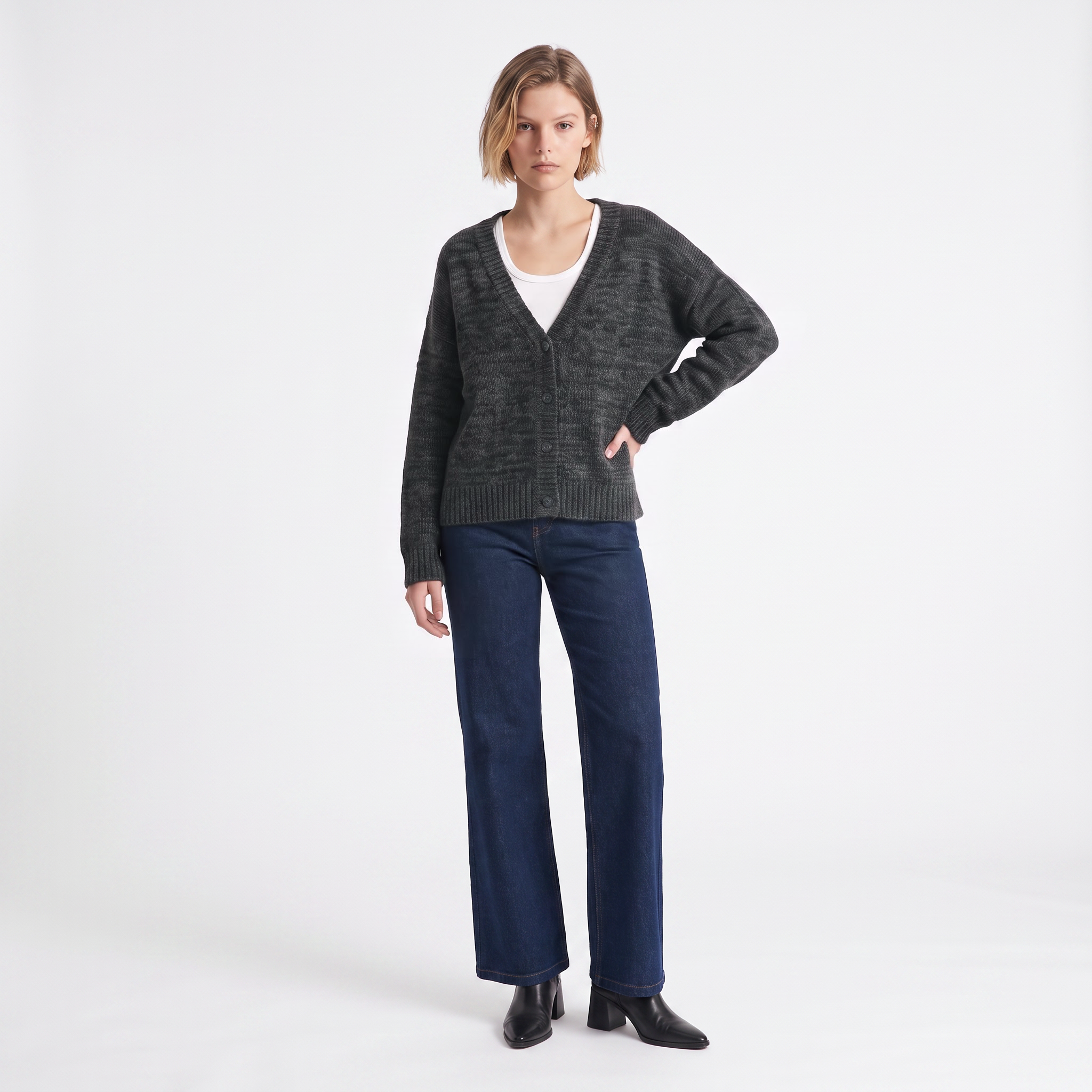 Cardigan col V profond en maille femme ANOURA, ARTLOVE