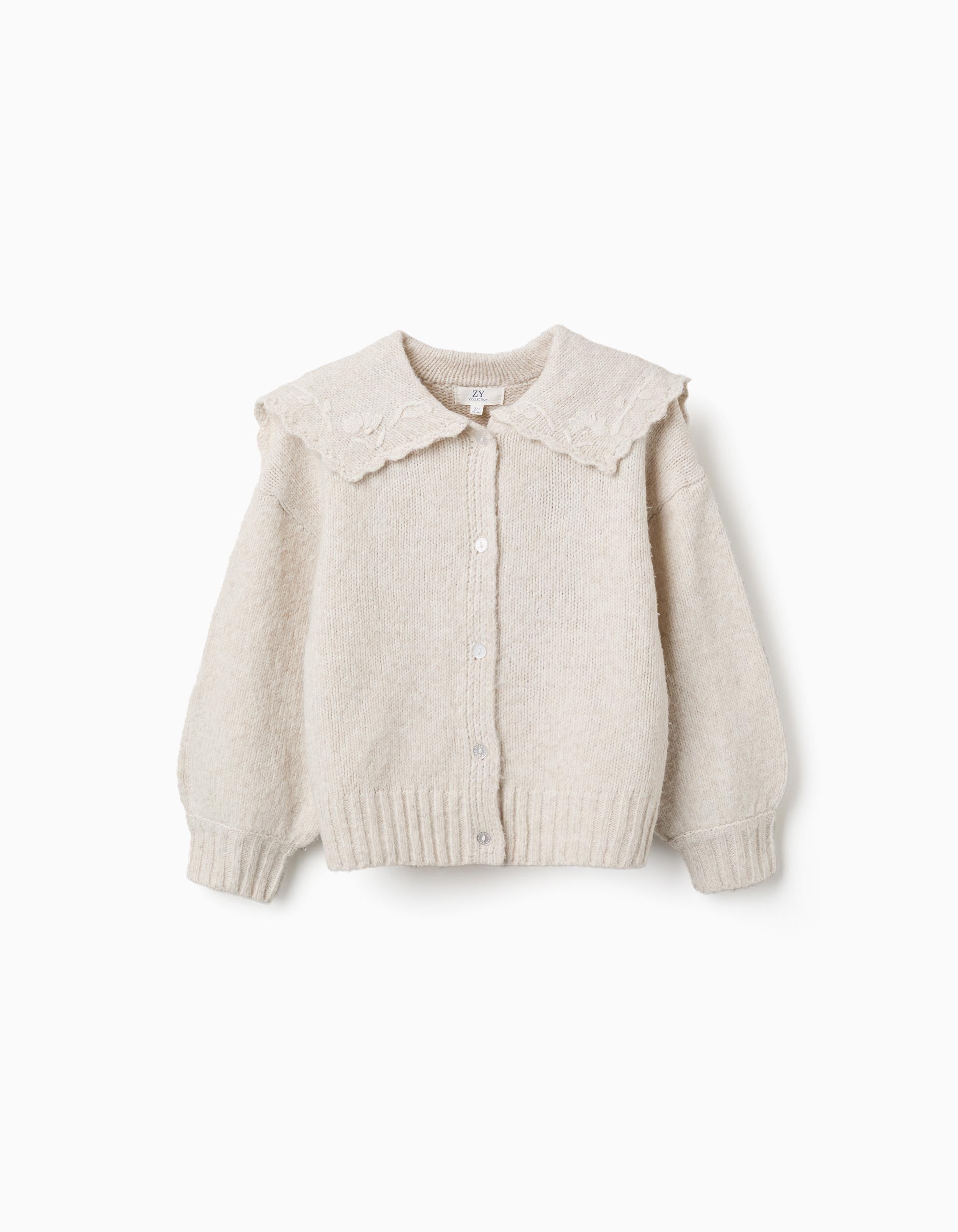 Cardigan en maille avec col brodé, ZIPPY