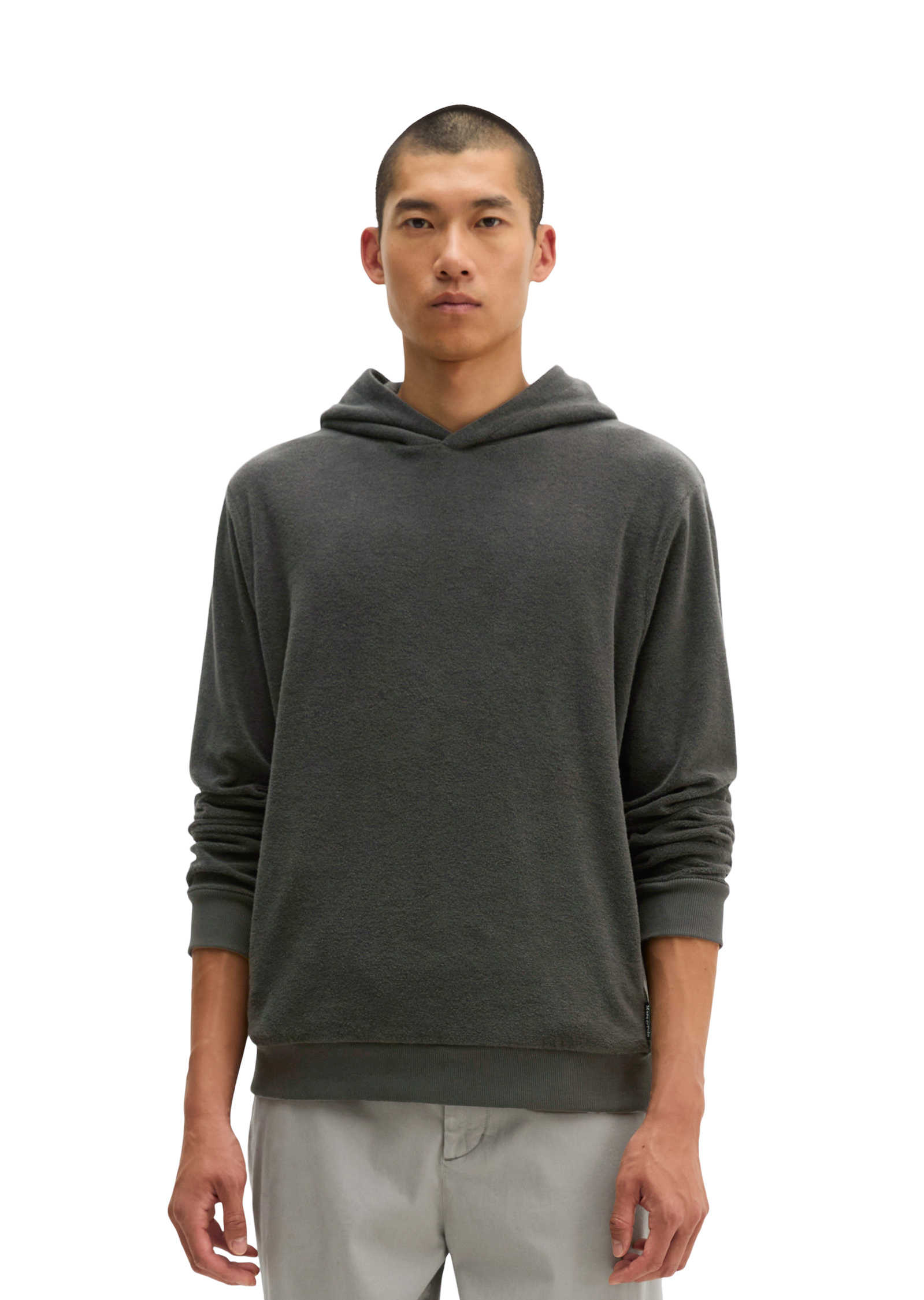 Sweat à capuche en tissu éponge, coupe standard en mélange de coton bio, MARC O'POLO