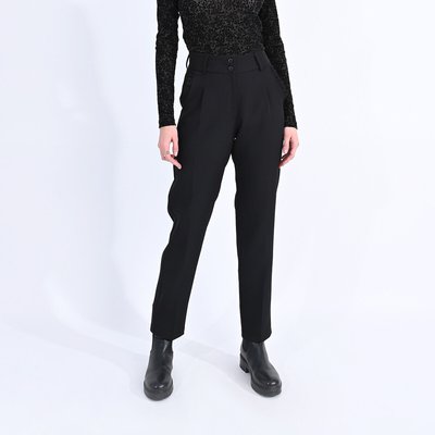 High Waist Straight Trousers with Gathered Pockets MOLLY BRACKEN