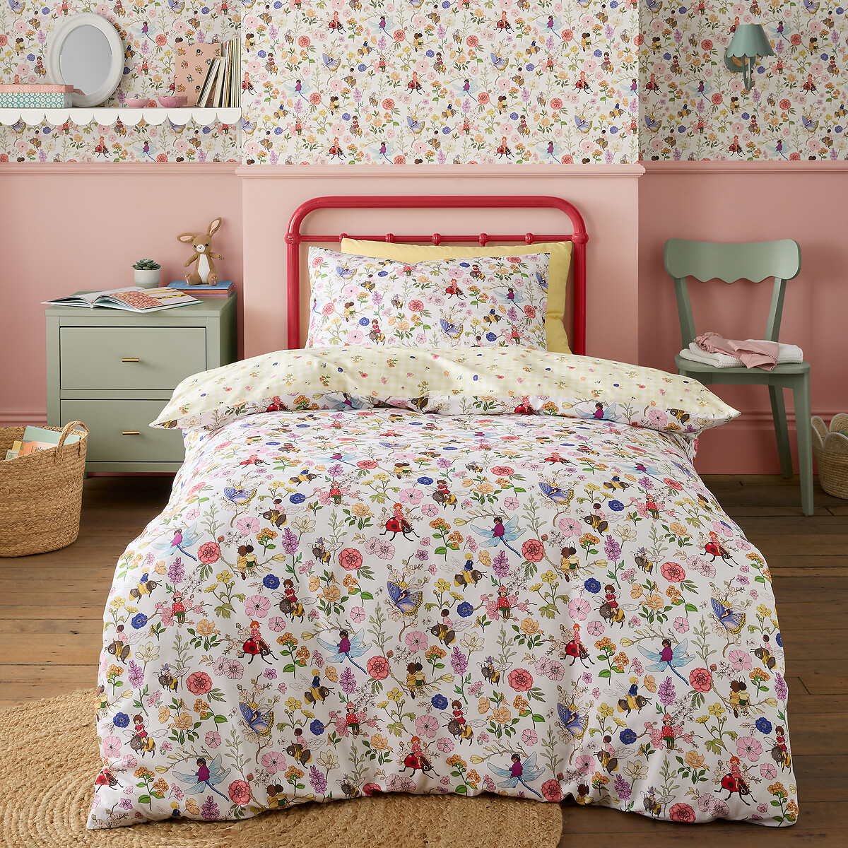 Garden Friends Reversible Cotton Duvet Cover And Pillowcase Set, BELLE & BOO