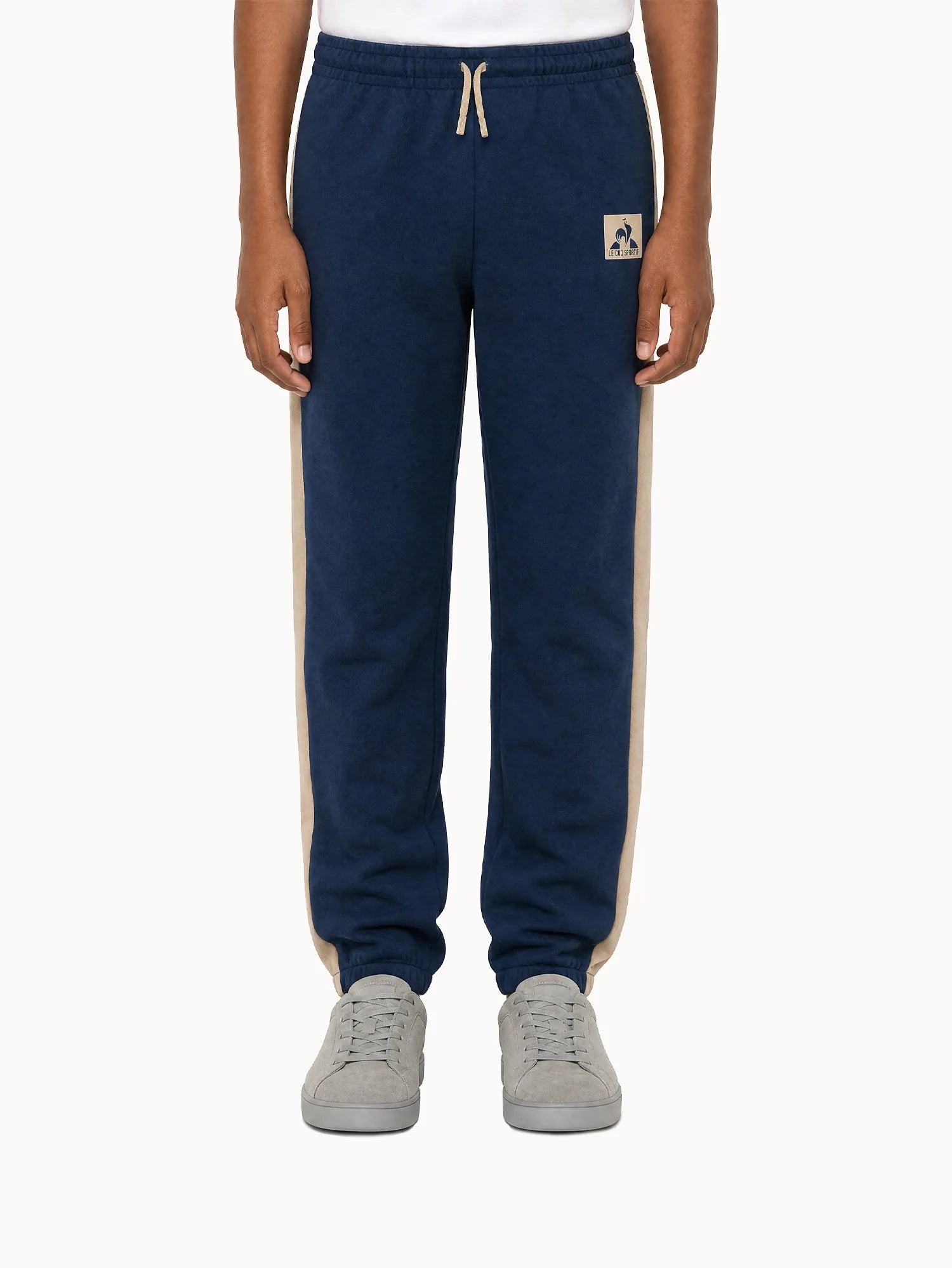 Pantalon en molleton léger avec bandes côtés contrastées Graphique, LE COQ SPORTIF