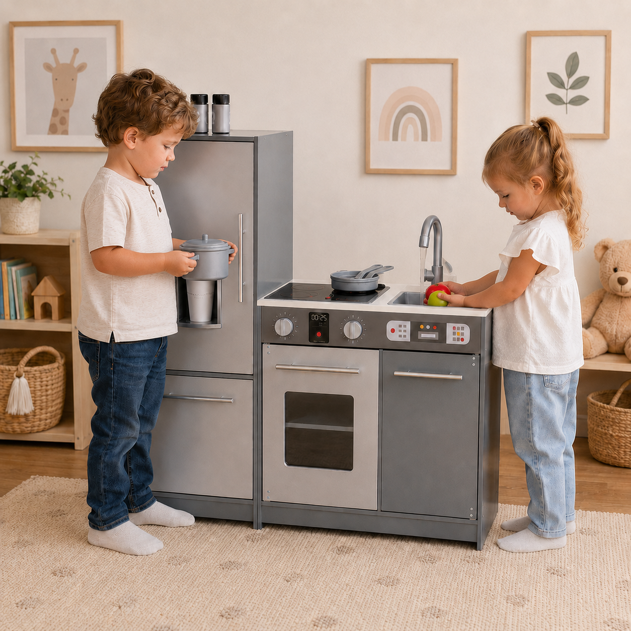 Cuisine Enfant Bois LITTLE CHEF, TEAMSON KIDS