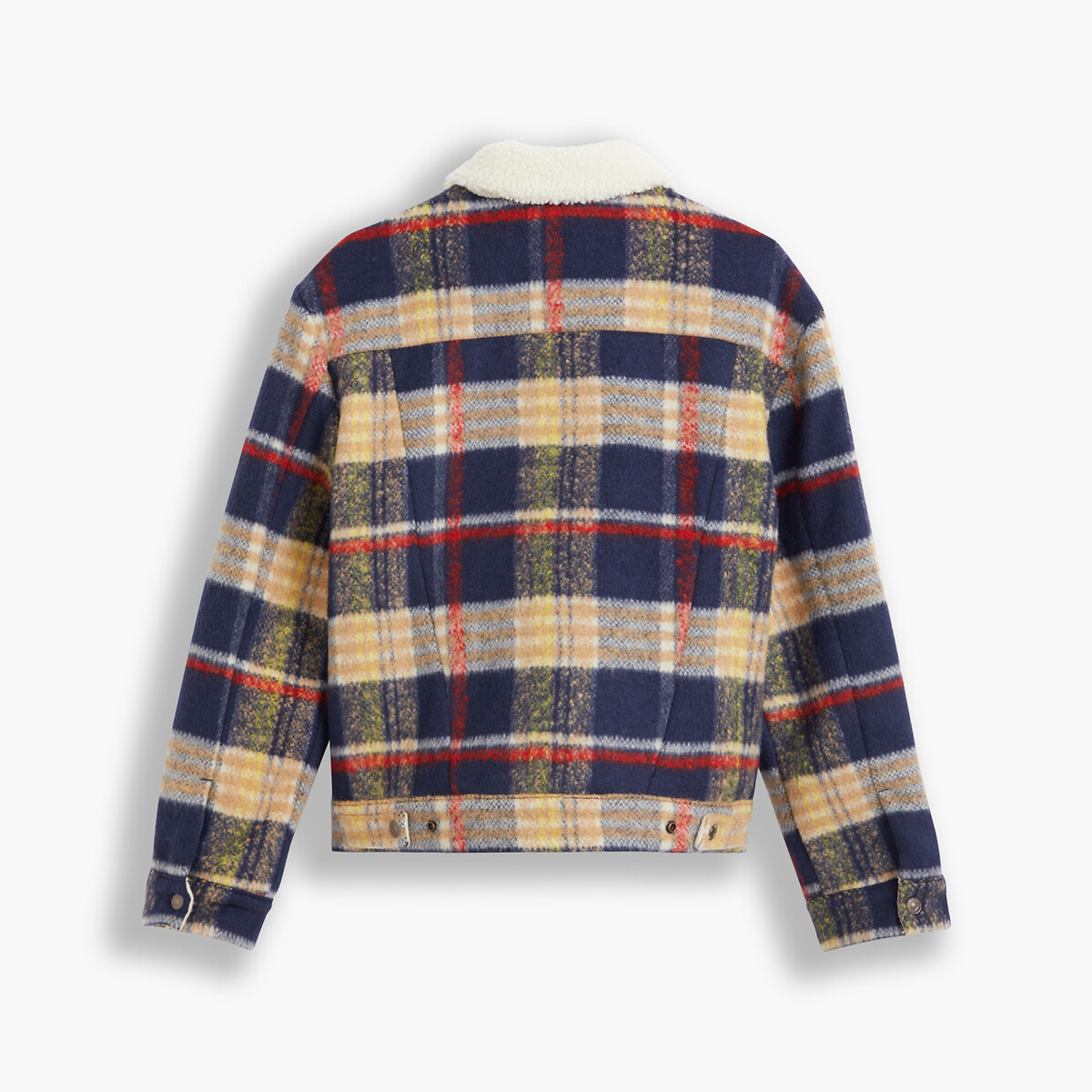 Wool trucker checked jacket in wool mix 