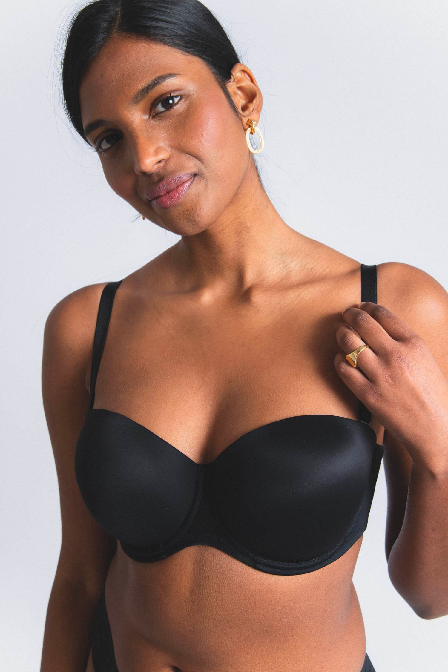 Soutien-gorge bandeau en microfibre et tulle NUFIT, MAISON LEJABY
