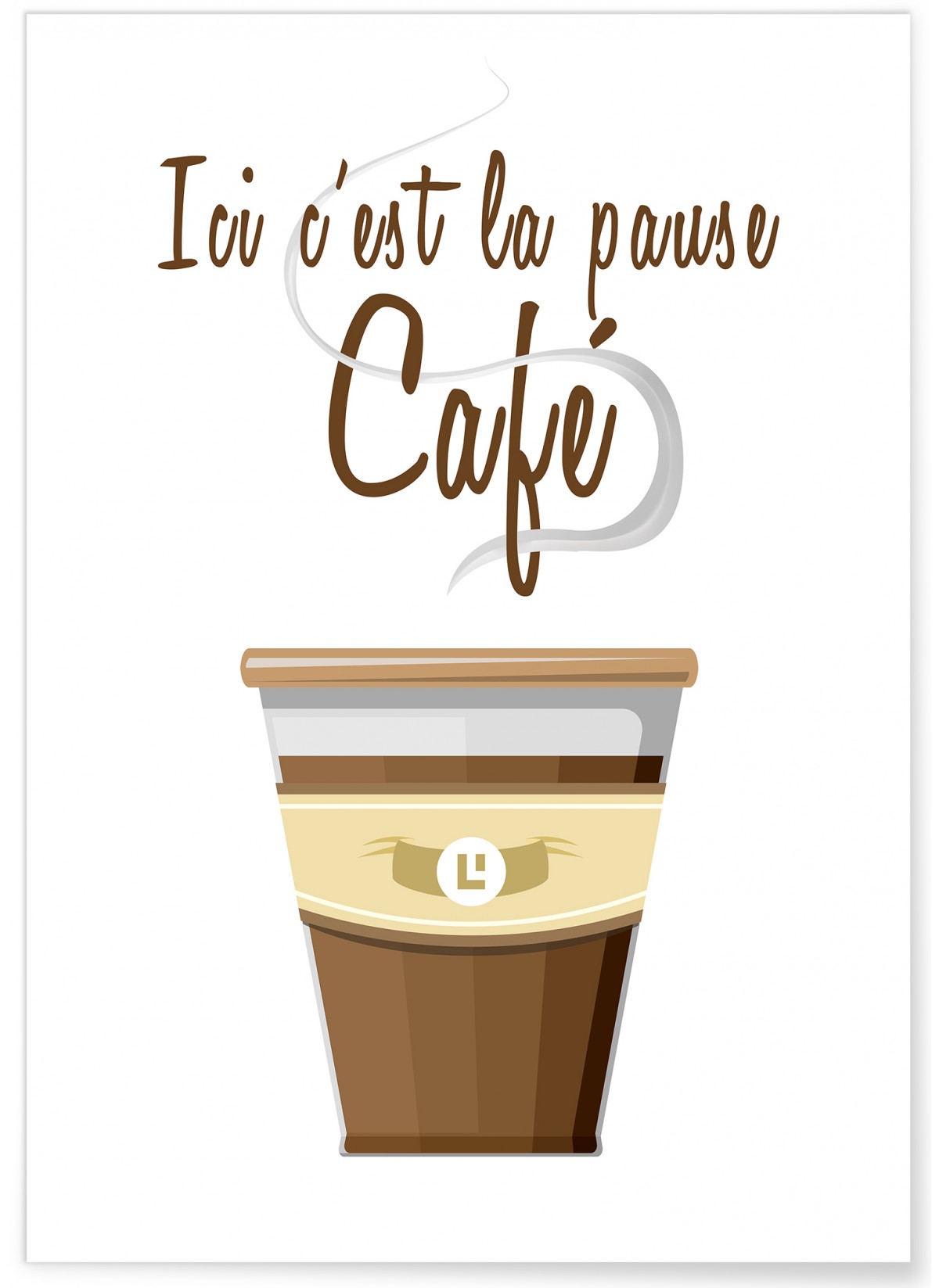 Affiche 'Ici c'est la pause café', L'AFFICHERIE