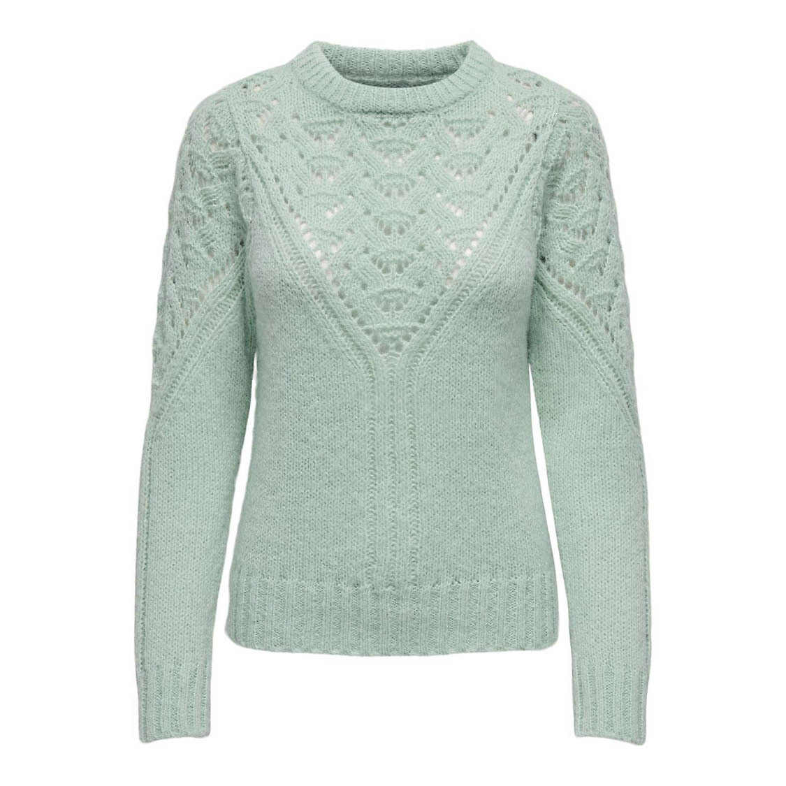 Pull en maille ajourée, col rond, ONLY