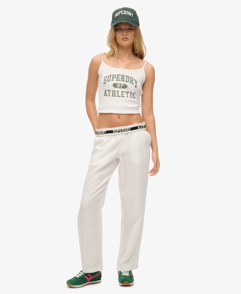 Pantalon en lin à cordon de serrage, SUPERDRY