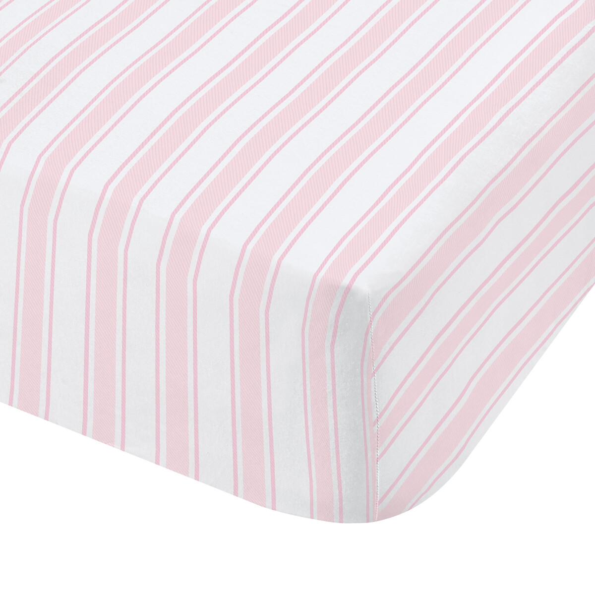 Check And Stripe 100% Cotton Fitted Sheet, BIANCA FINE LINENS