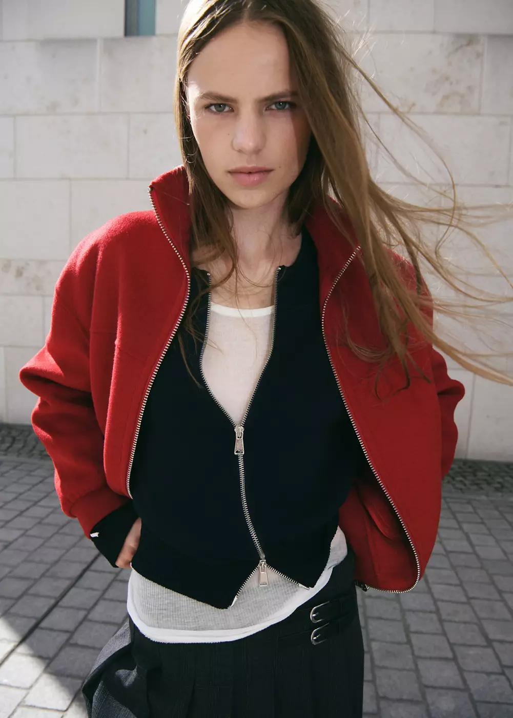Veste bomber en laine mélangée, MANGO