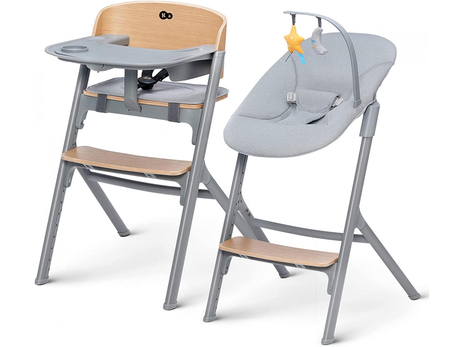 Kinderkraft high chair LIVY olive green + bouncer CALMEE, KINDERKRAFT