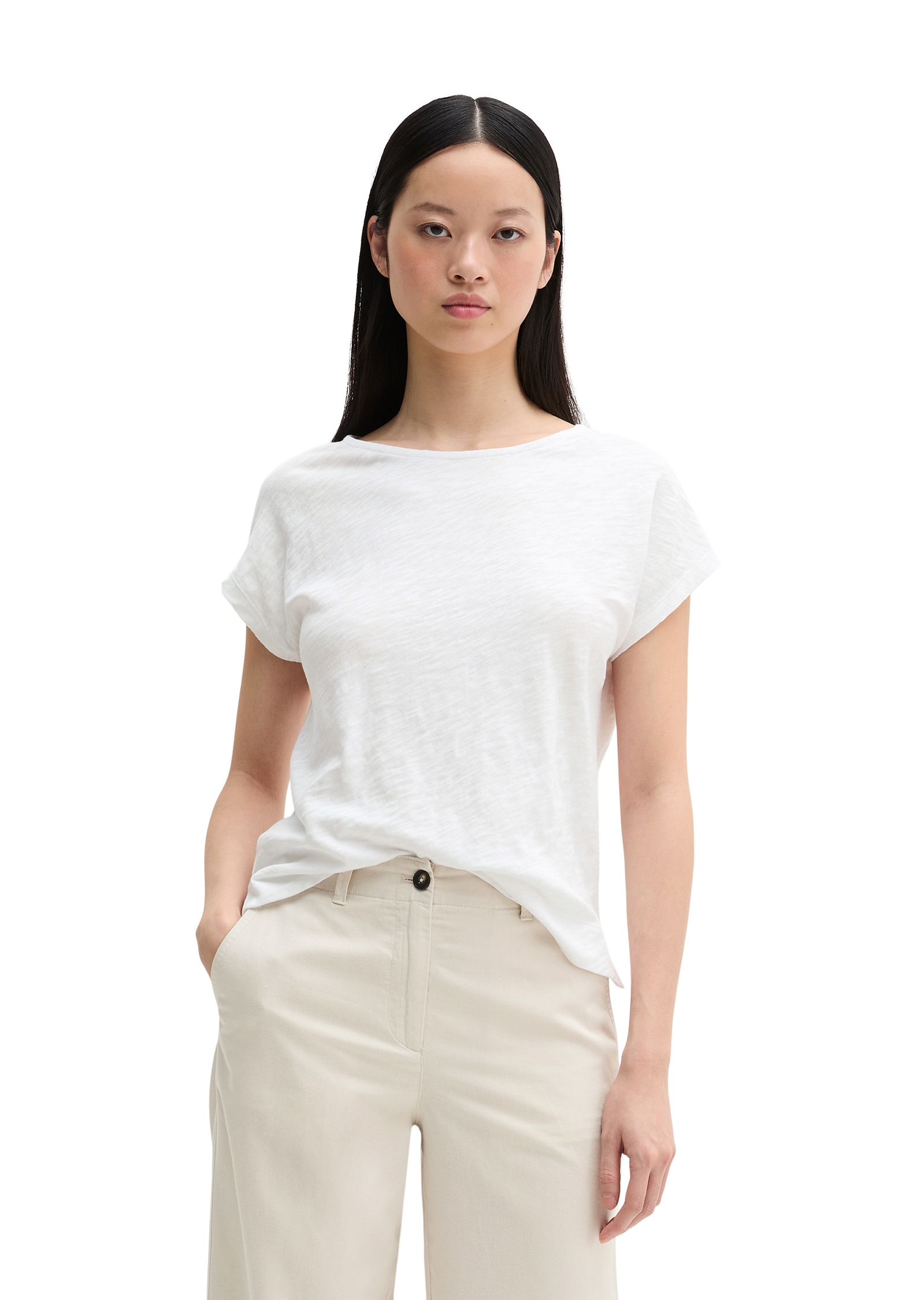 T-shirt DfC regular en jersey slub doux en coton, MARC O'POLO