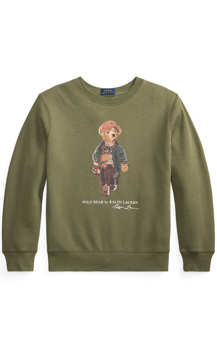 Sweat col rond en molleton, BEAR, POLO RALPH LAUREN