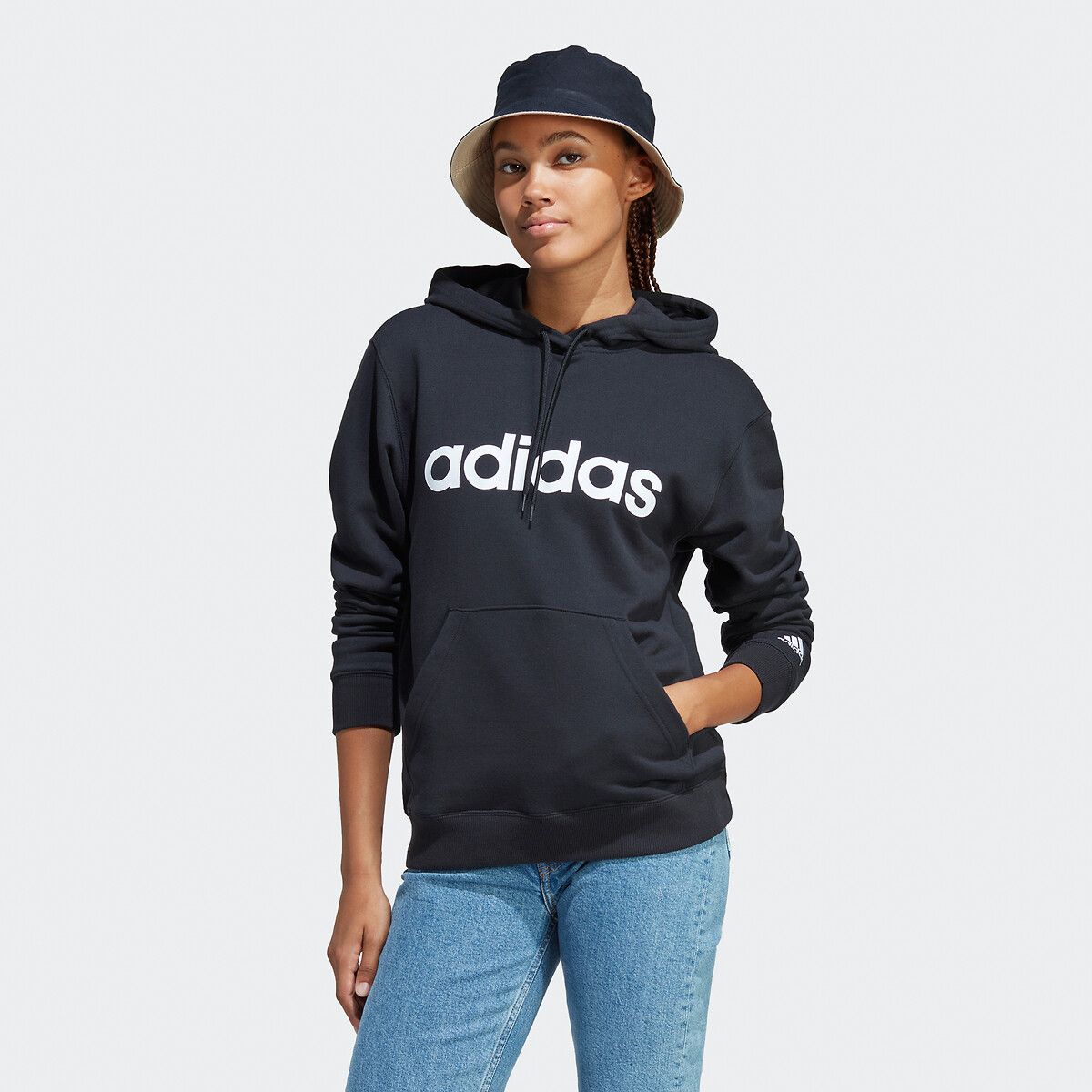Uil Materialisme scheren Hoodie essentials linear zwart Adidas Sportswear | La Redoute