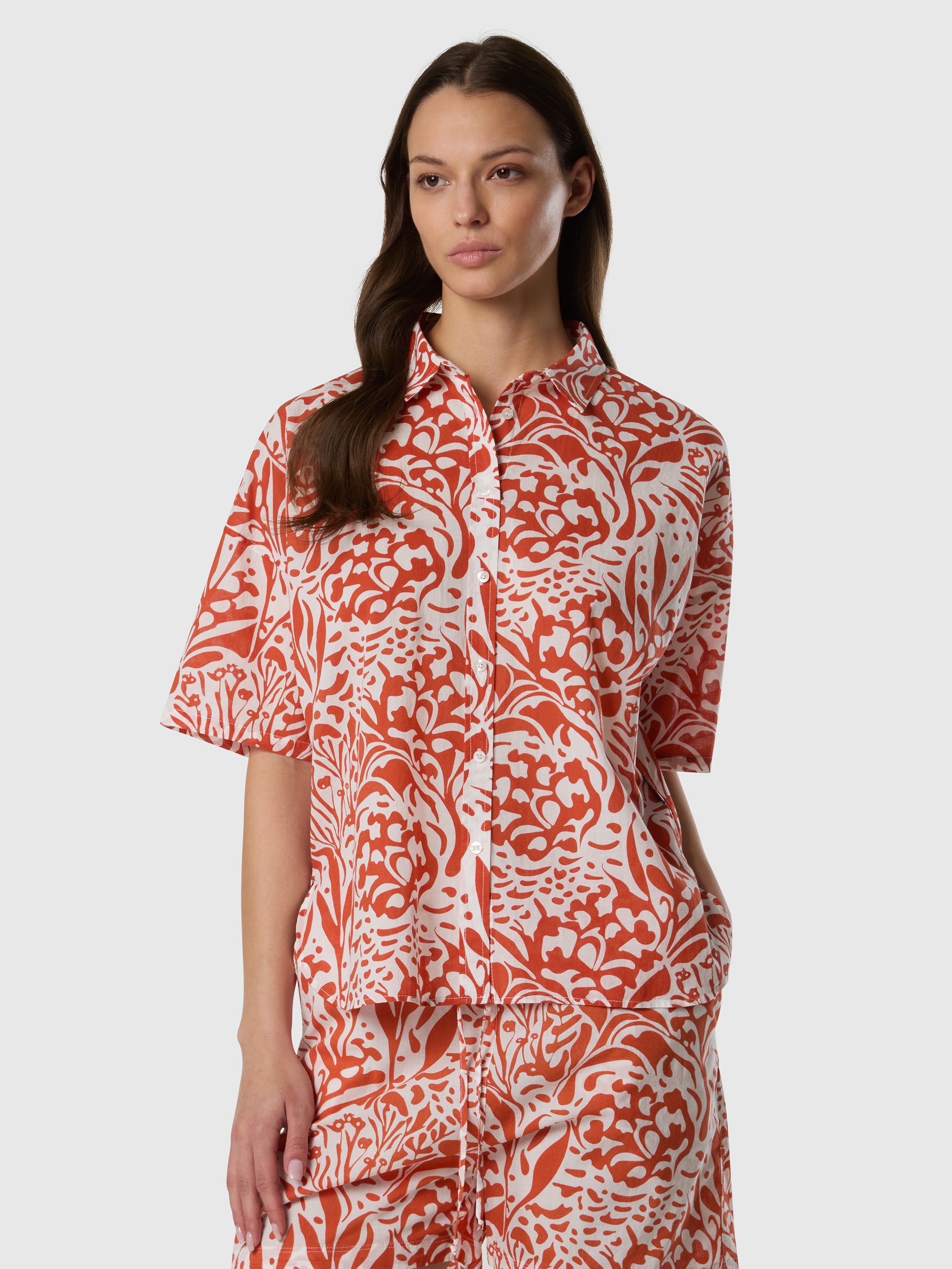 Chemise en mousseline avec imprimé corail, NORTH SAILS