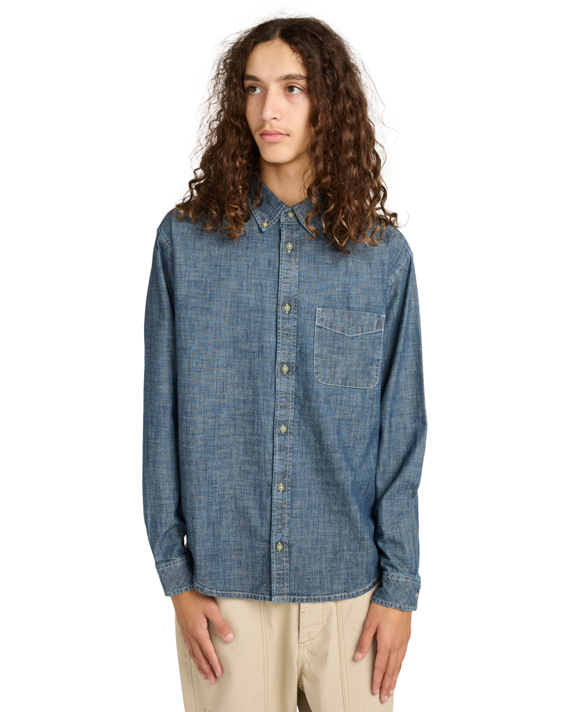 Chemise manches longues BUTTON DOWN REGULAR CHAMBRAY, ELEMENT