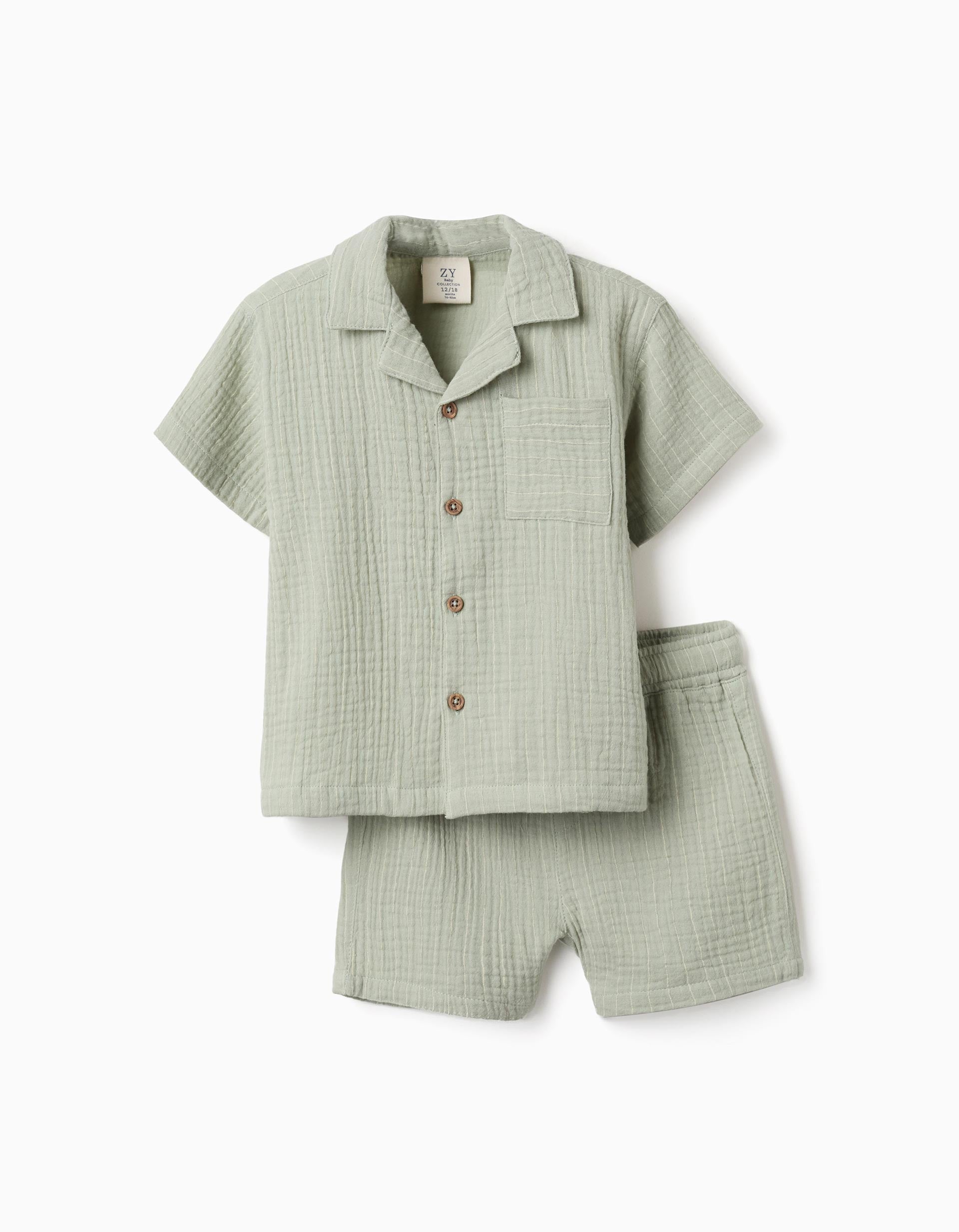 Ensemble chemise et short en coton, ZIPPY