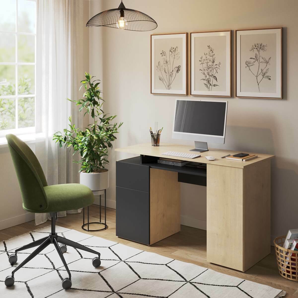 Bureau avec rangement KARL, AKITEN RETAIL
