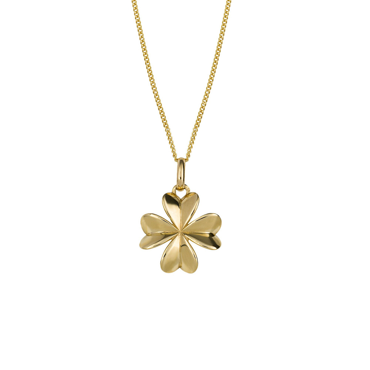 9ct gold four leaf clover necklace, gold-coloured, Elements Gold | La ...