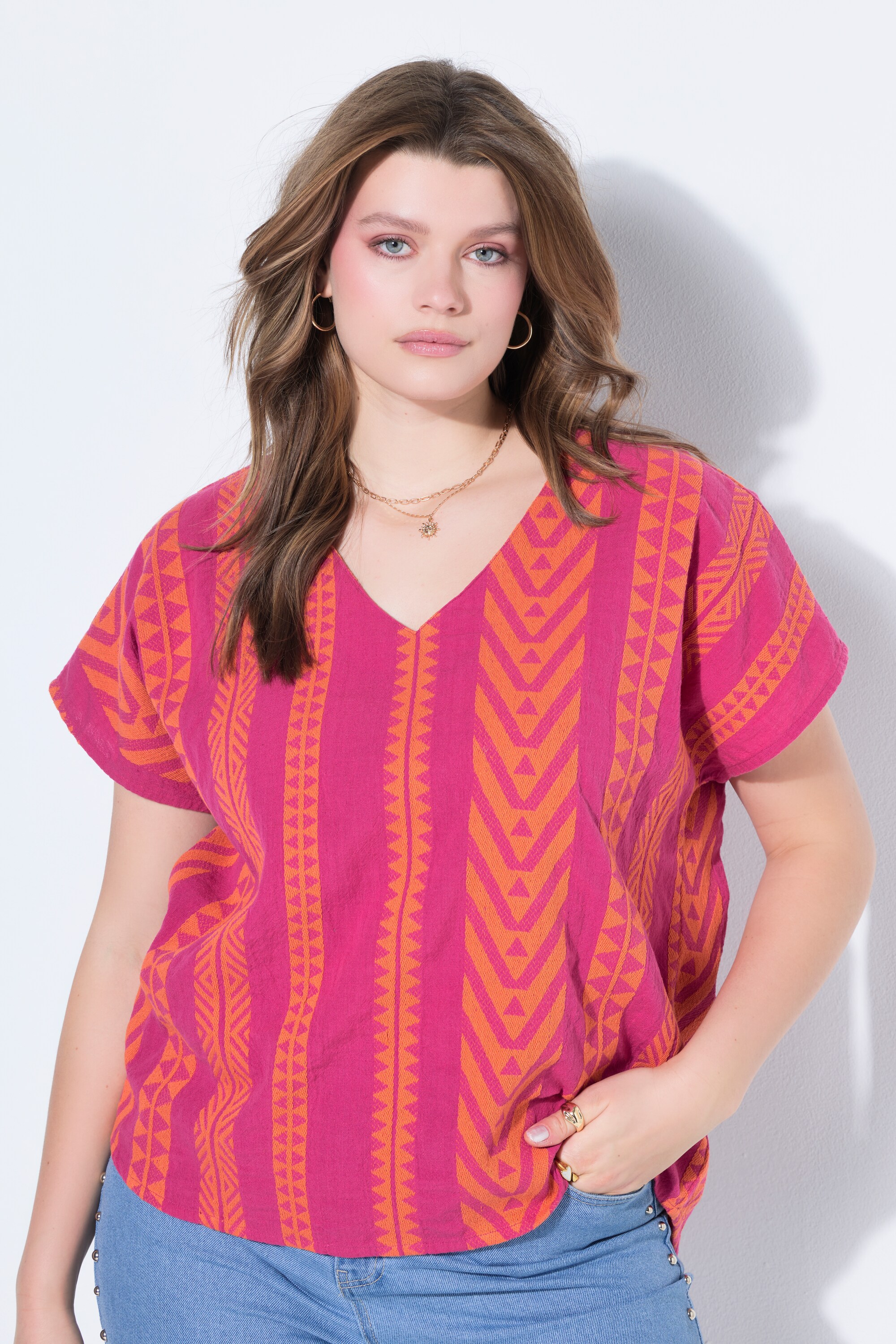 Blouse oversize, motif jacquard, STUDIO UNTOLD