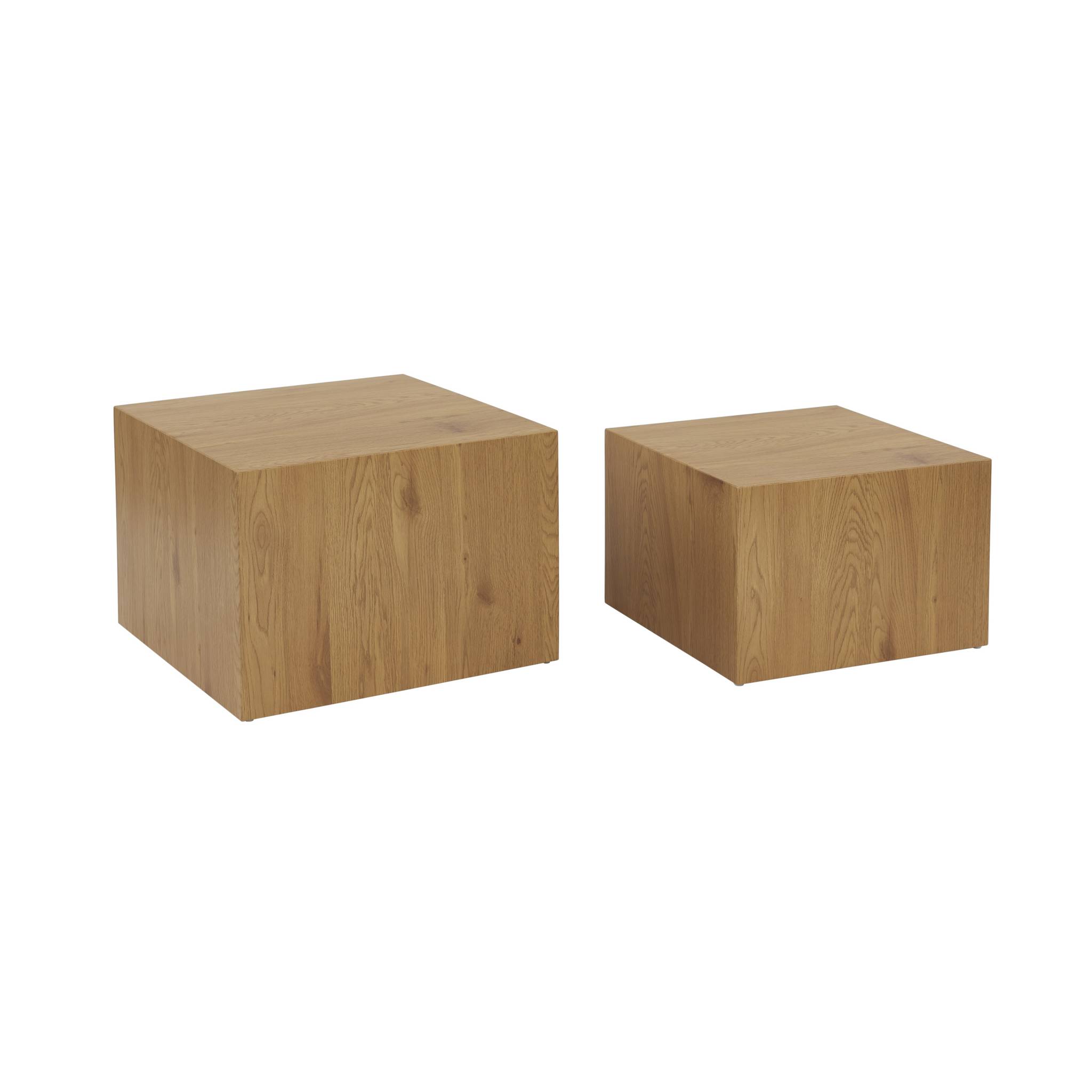 Set de 2 tables basses carrées gigognes décor bois SYLVA, SWEEEK