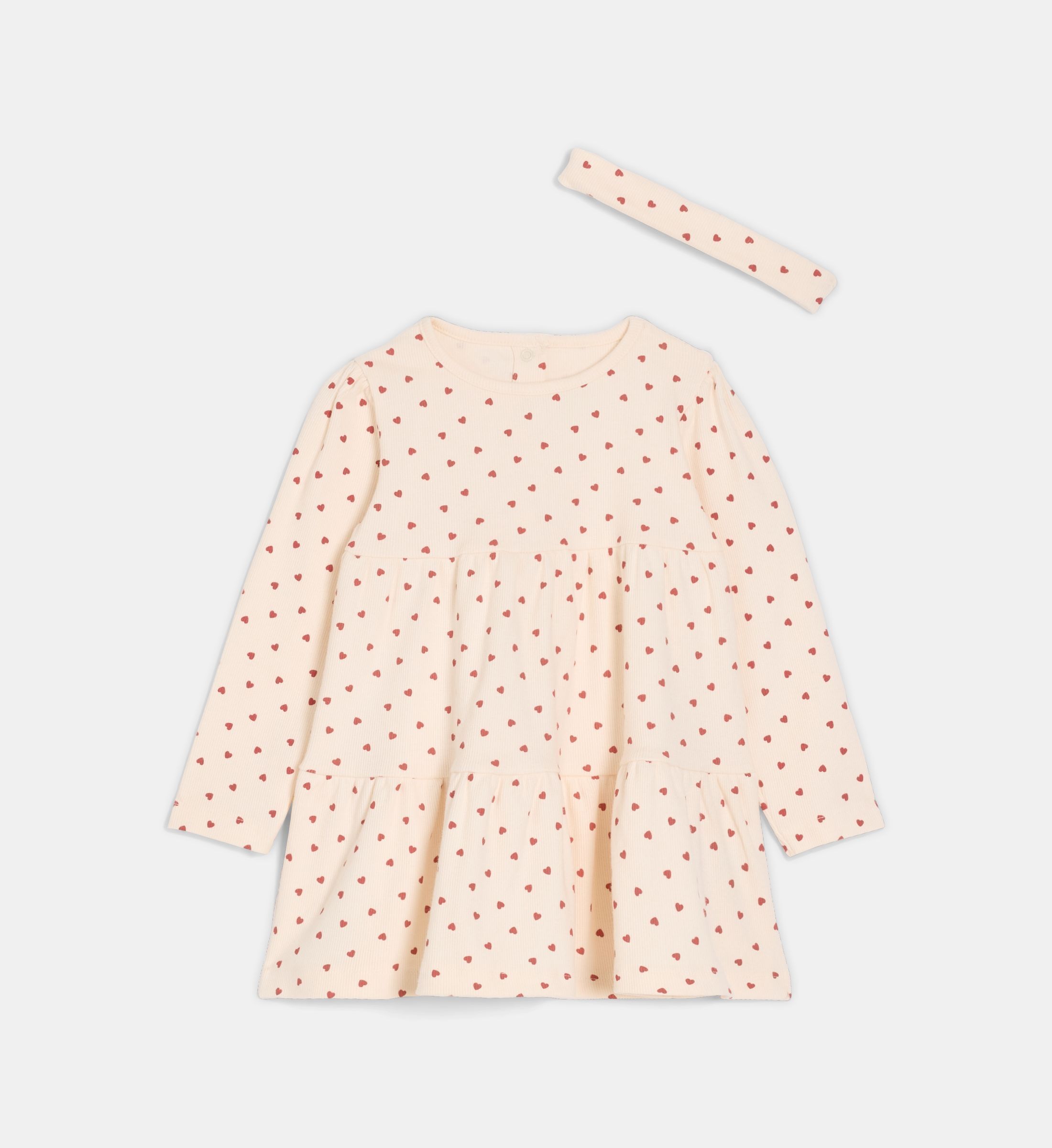 Robe tafifi coeurs coton côtelé et bandeau, CADET ROUSSELLE