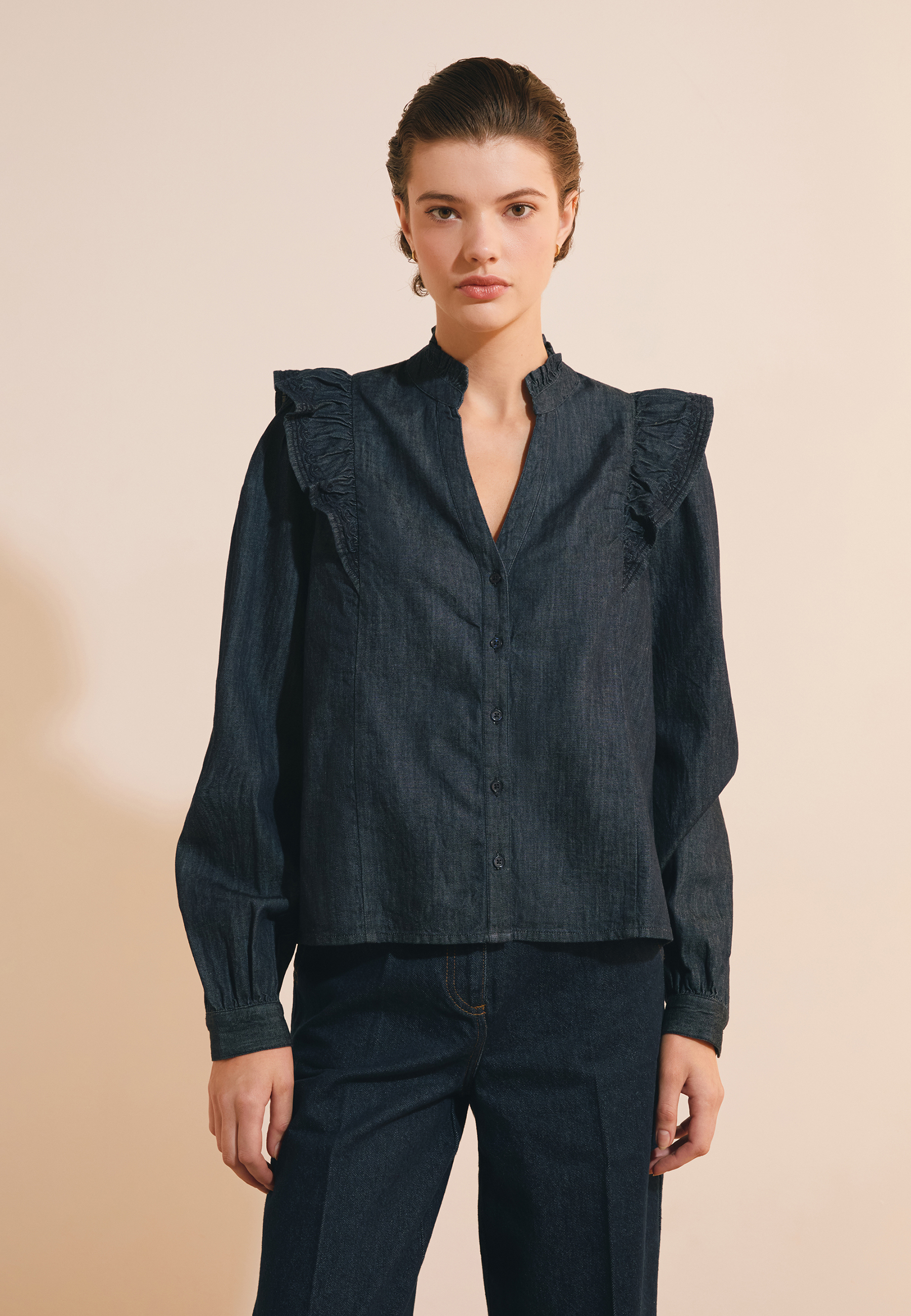 Blouse en jean à volants BRUNA BROD, ETAM