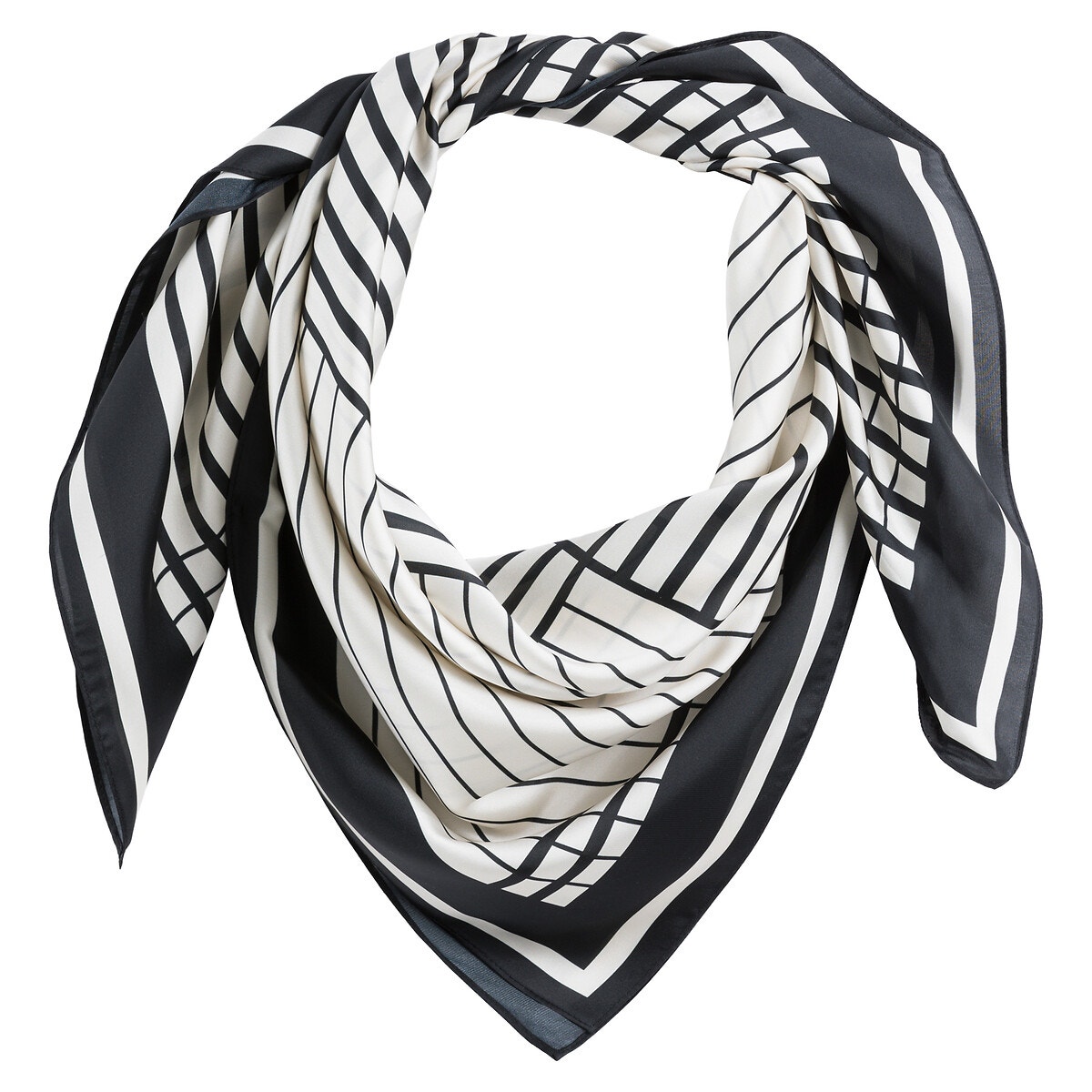 Foulard imprim rayures ray noir blanc La Redoute Collections