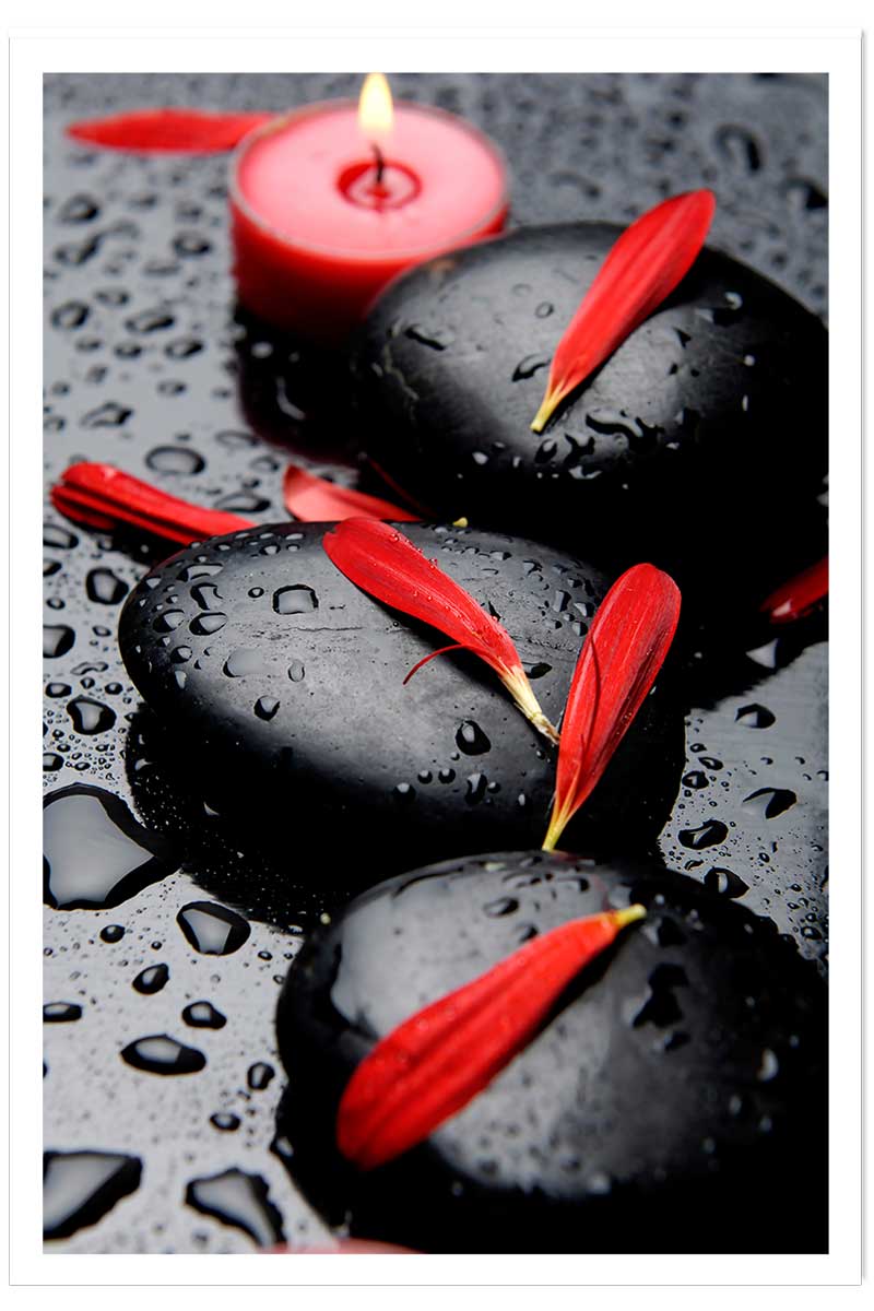 Poster zen petales rouges, HEXOA