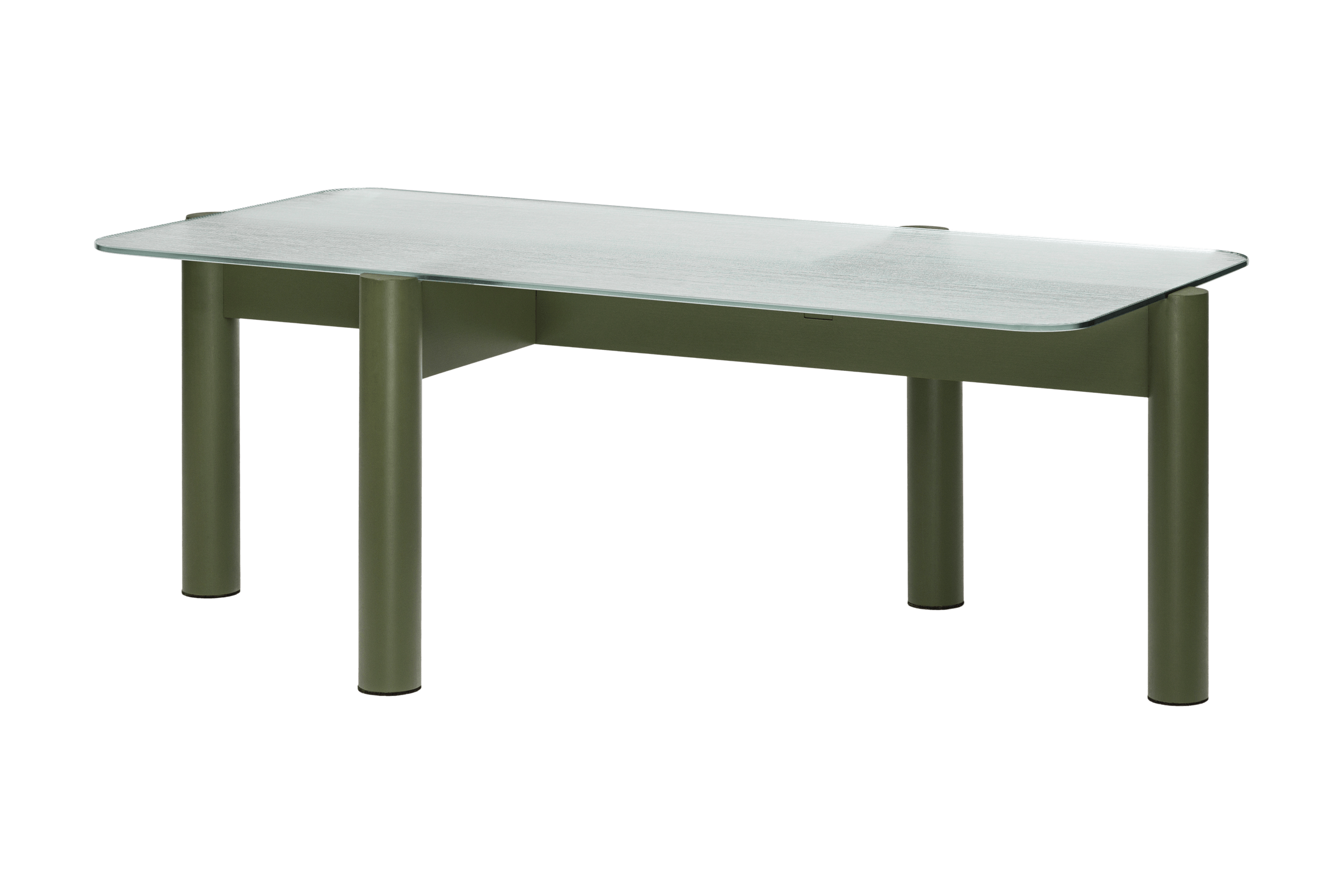 Table basse en bois massif et verre texturé KOB, NOO.MA
