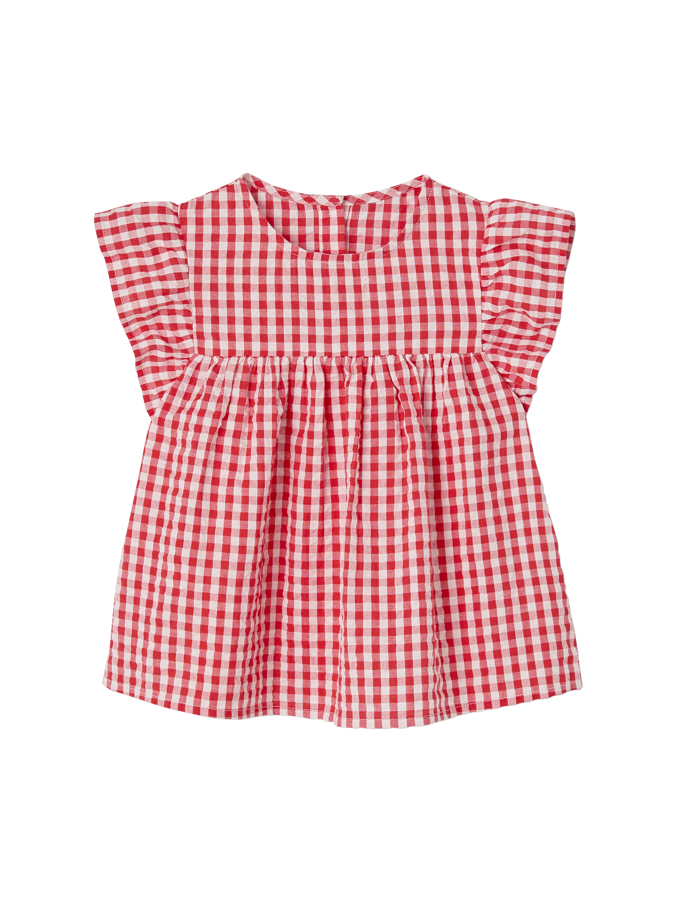 Blouse imprimée manches courtes à volants, VERTBAUDET