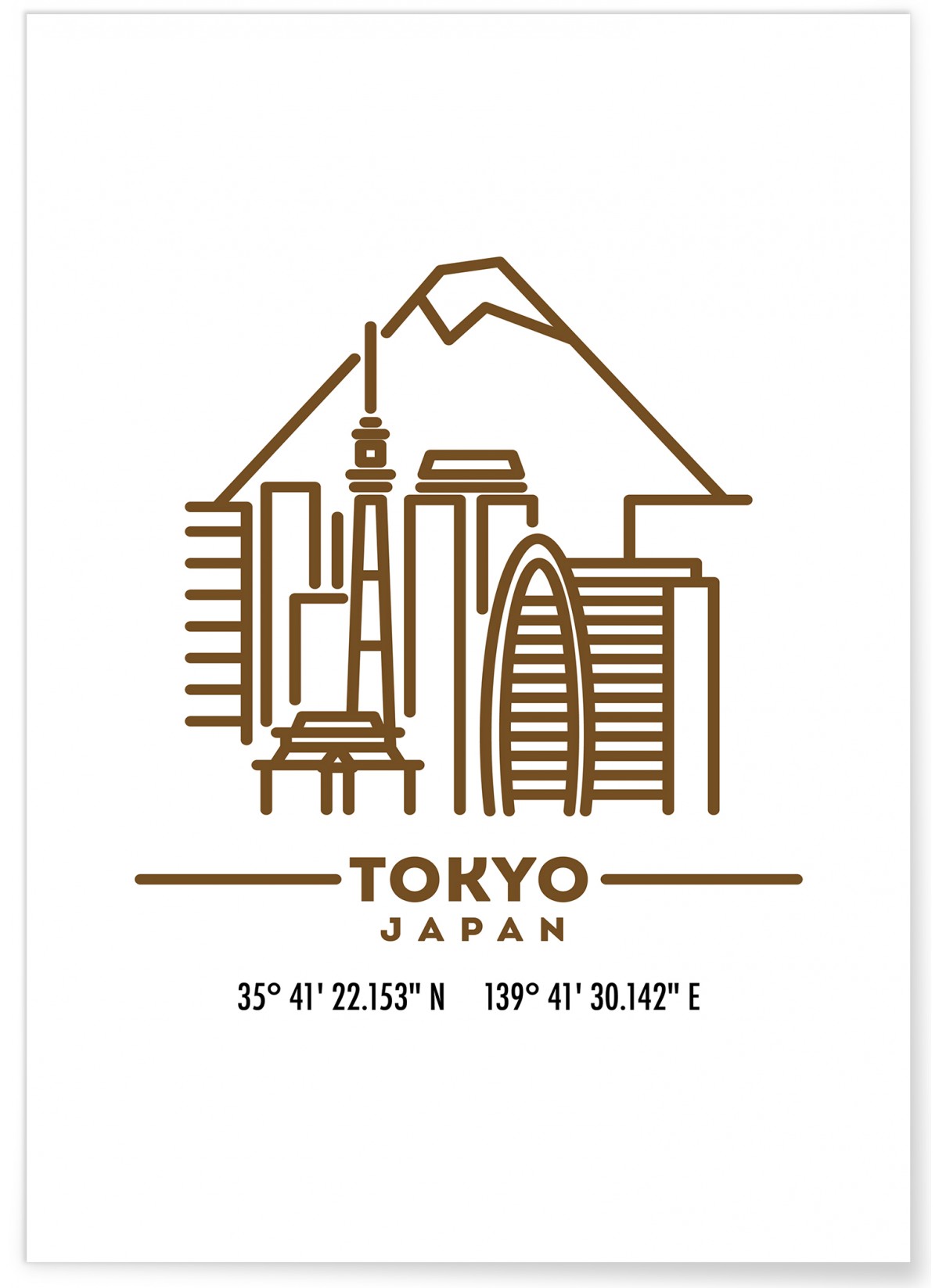 Poster Coordonnées Tokyo, L'AFFICHERIE